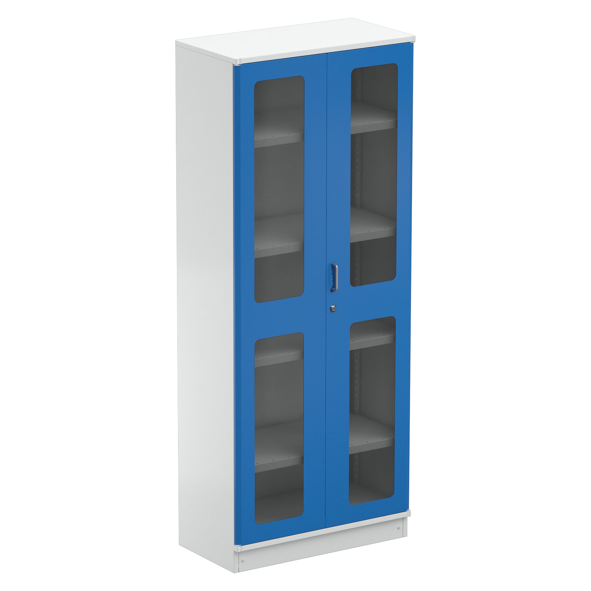 Industrial cabinet 80/200-1, 800 x 425 x 2000 mm, 4 shelves, blue plexiglass doors - Treston C30907001-TD