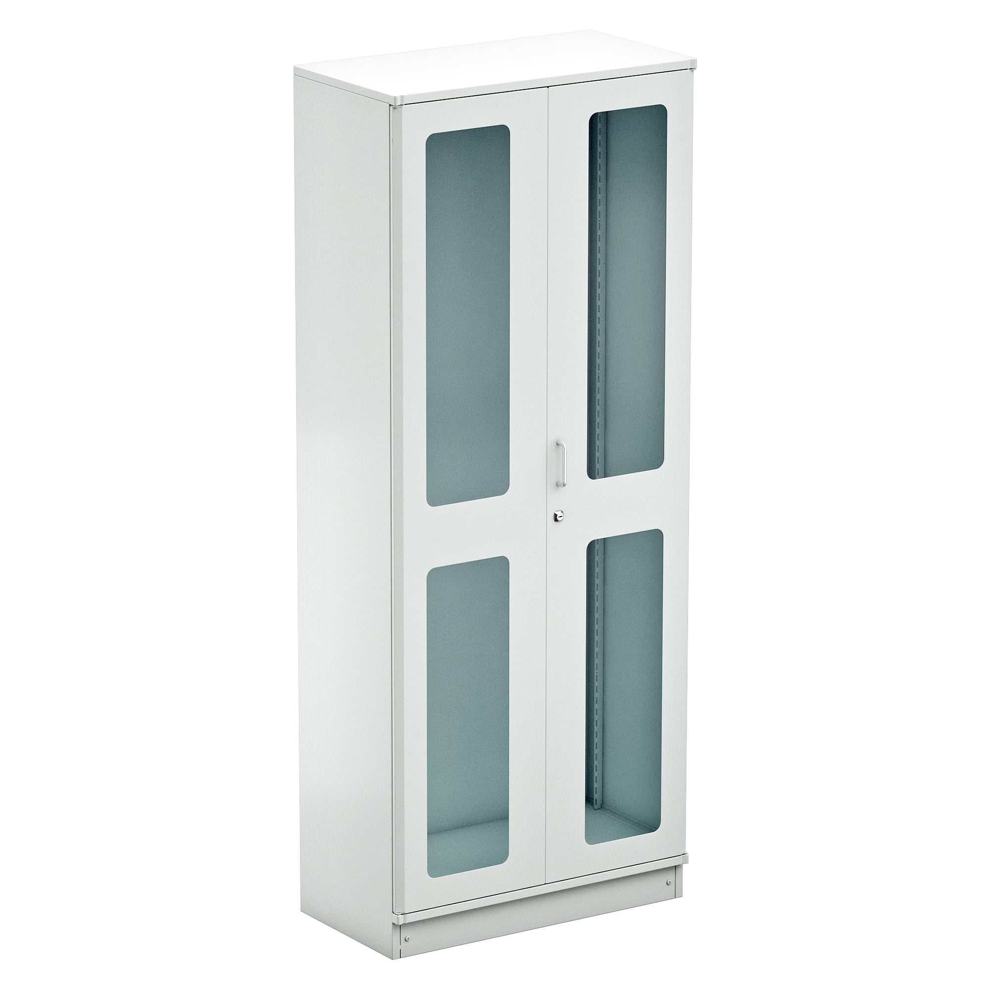 Industrial cabinet 80/200 without shelves, 800 x 425 x 2000 mm, grey plexiglass doors - Treston C30941000-TD