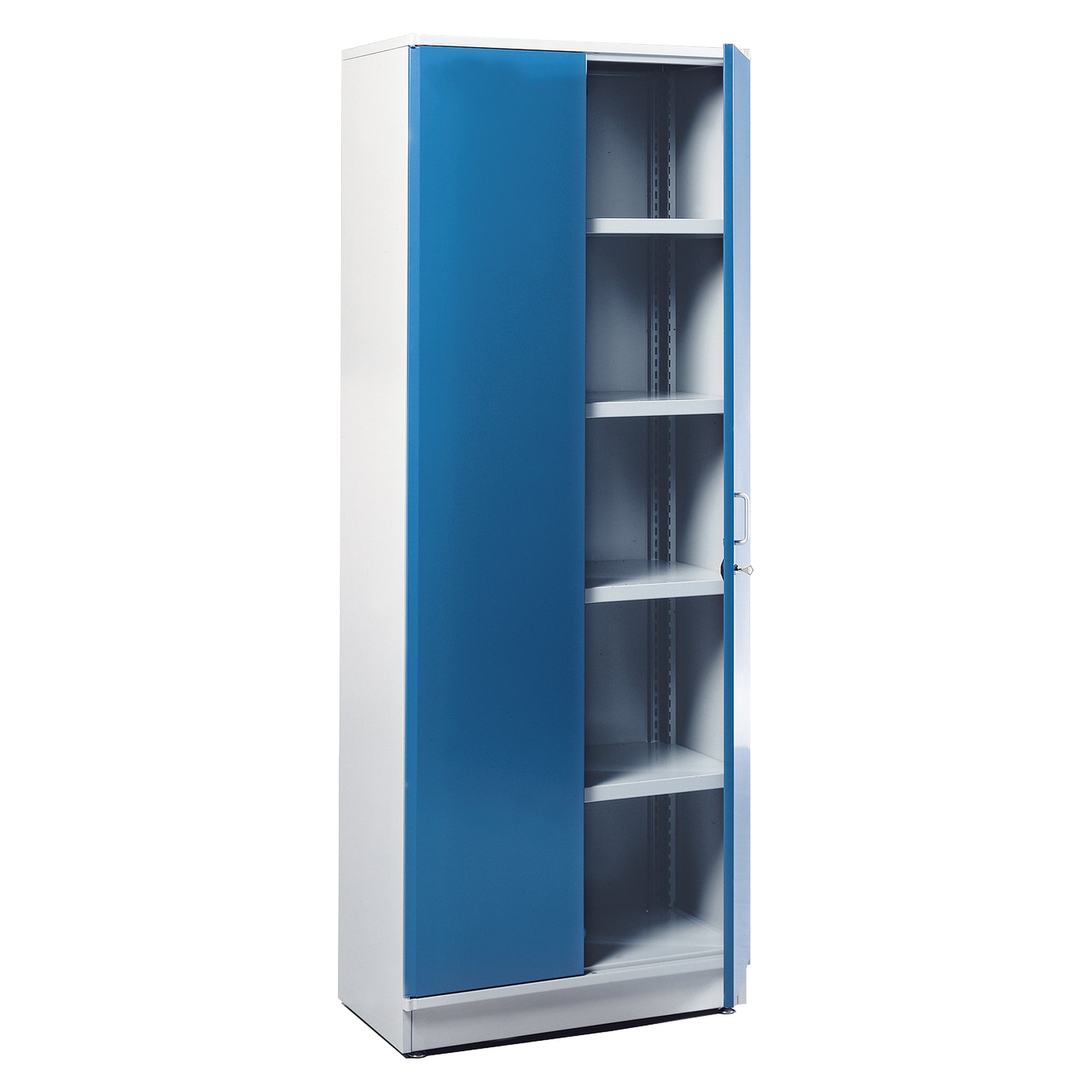Industrial cabinet 80/200-1 with 4 steel shelves, blue doors - Treston C30907001