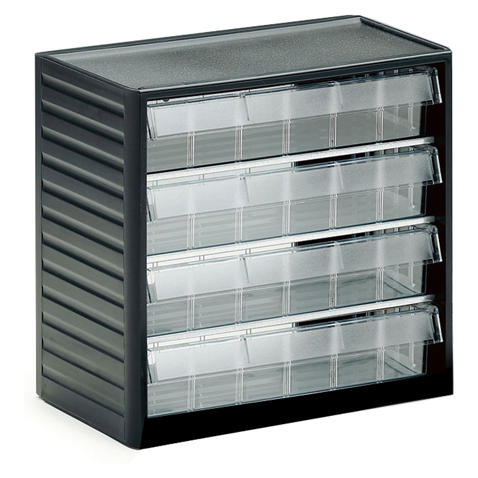 Kleinteilemagazin 310x180x290 mm, 4 Schubladen L-06, glasklar - Treston 296-3