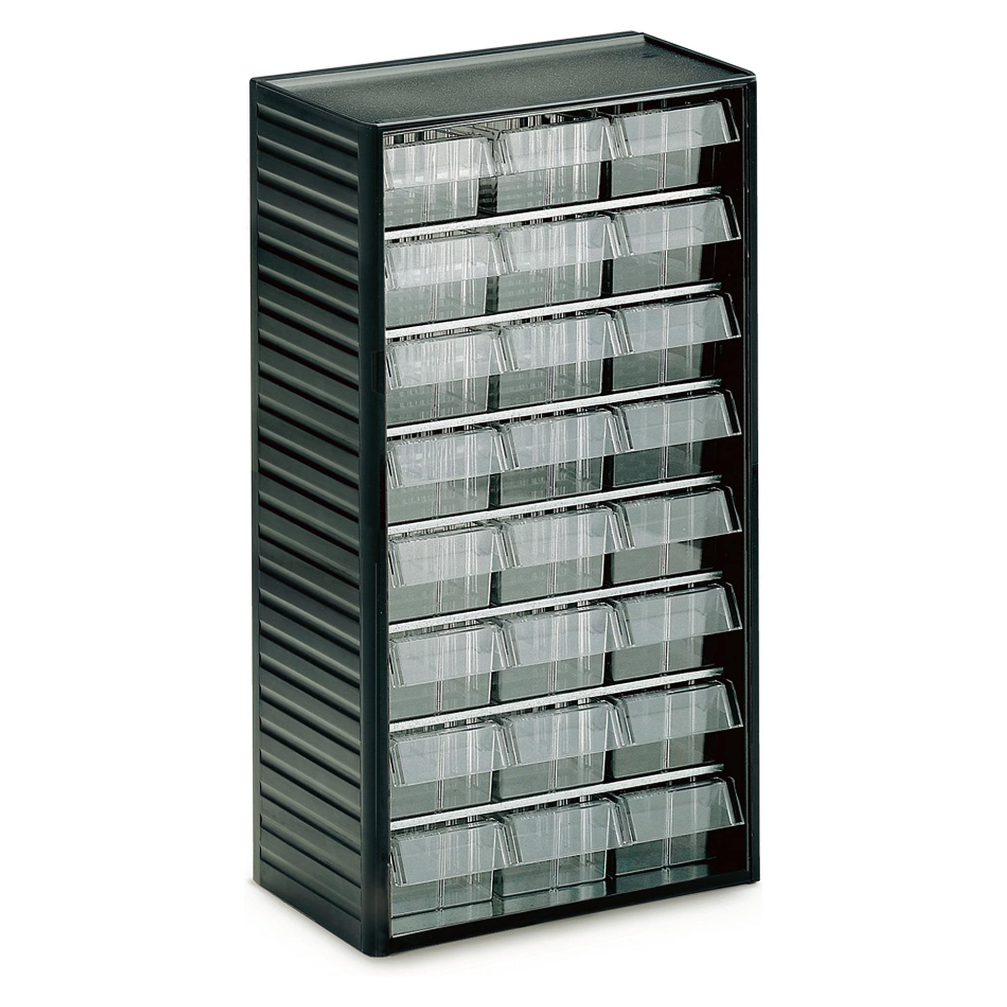 Kleinteilemagazin 310x180x550 mm mit 24 glasklaren Schubladen L-04 - Treston 554-3