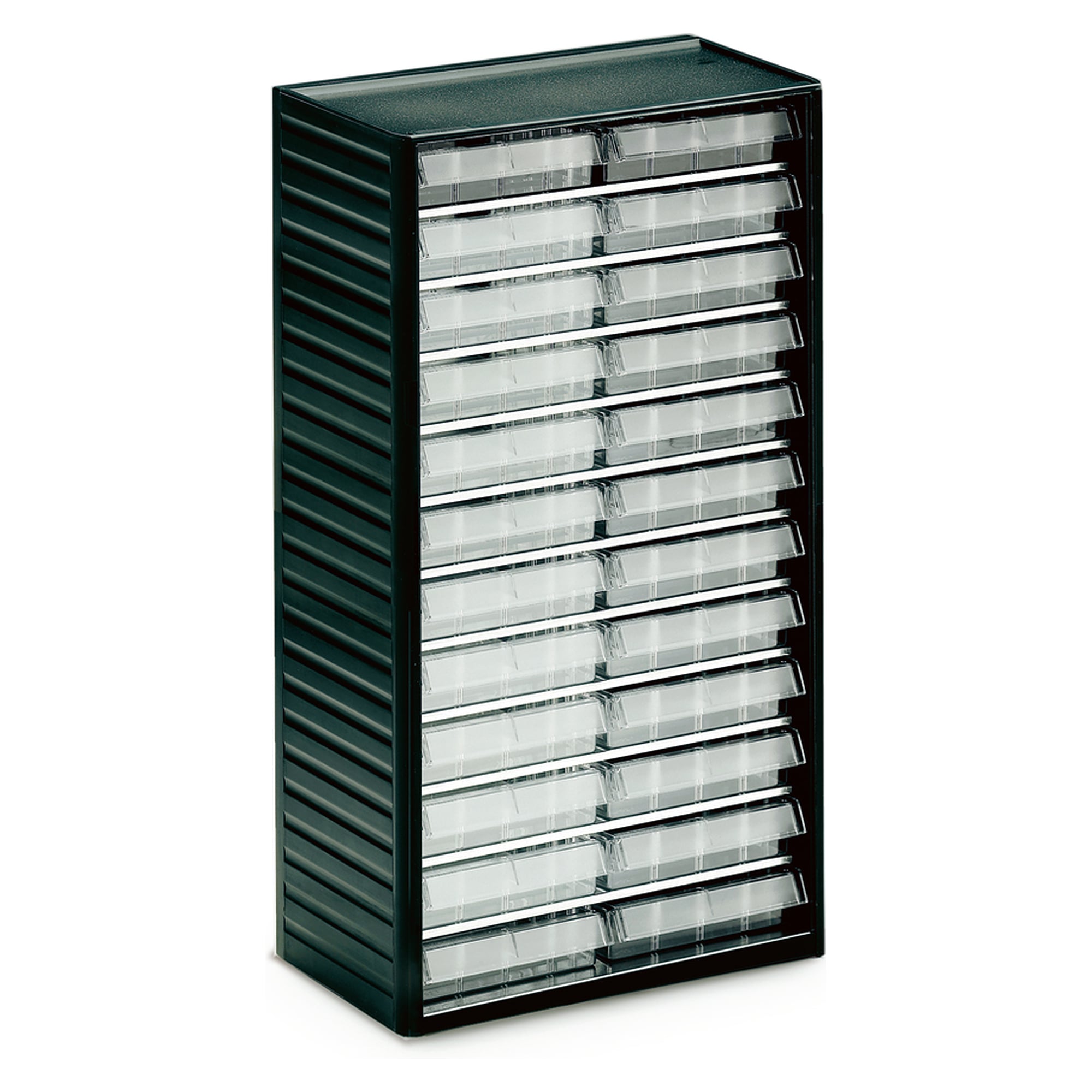 Kleinteilemagazin 310x180x550 mm mit 24 glasklaren Schubladen L-02 - Treston 552-3