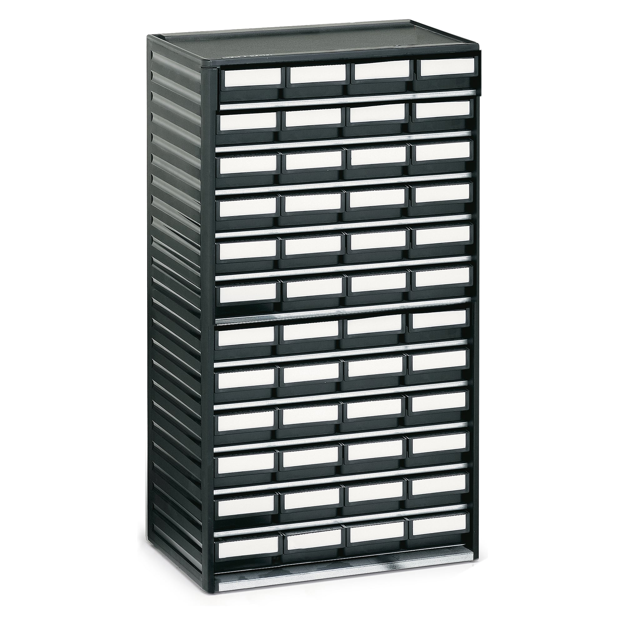 Casier ESD pour petites pièces 310x180x550 mm, 48 tiroirs noirs L-61-4ESD - Treston 551-4ESD