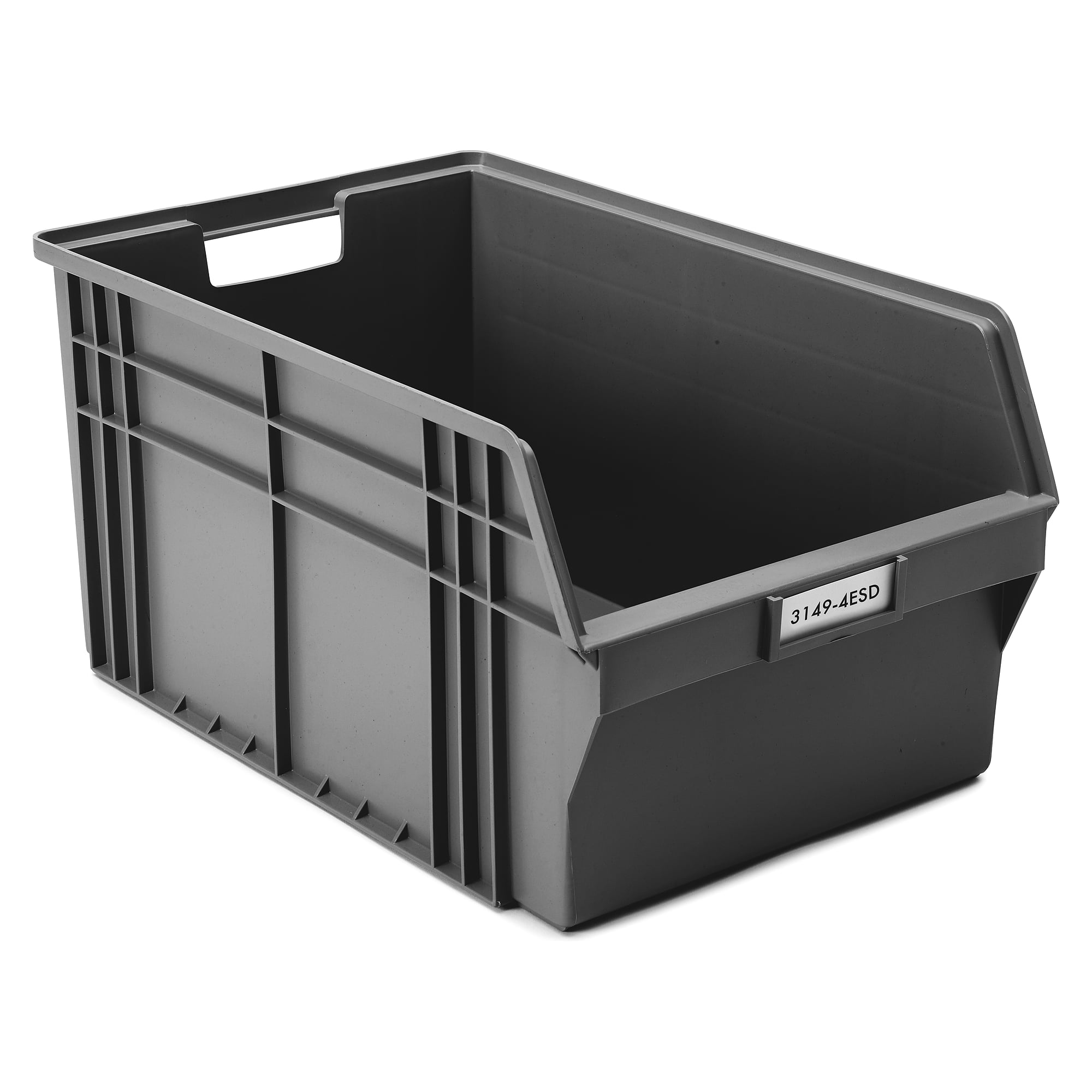 ESD storage bin 310x490x250 mm black, 22 l, stackable - Treston 3149-4ESD