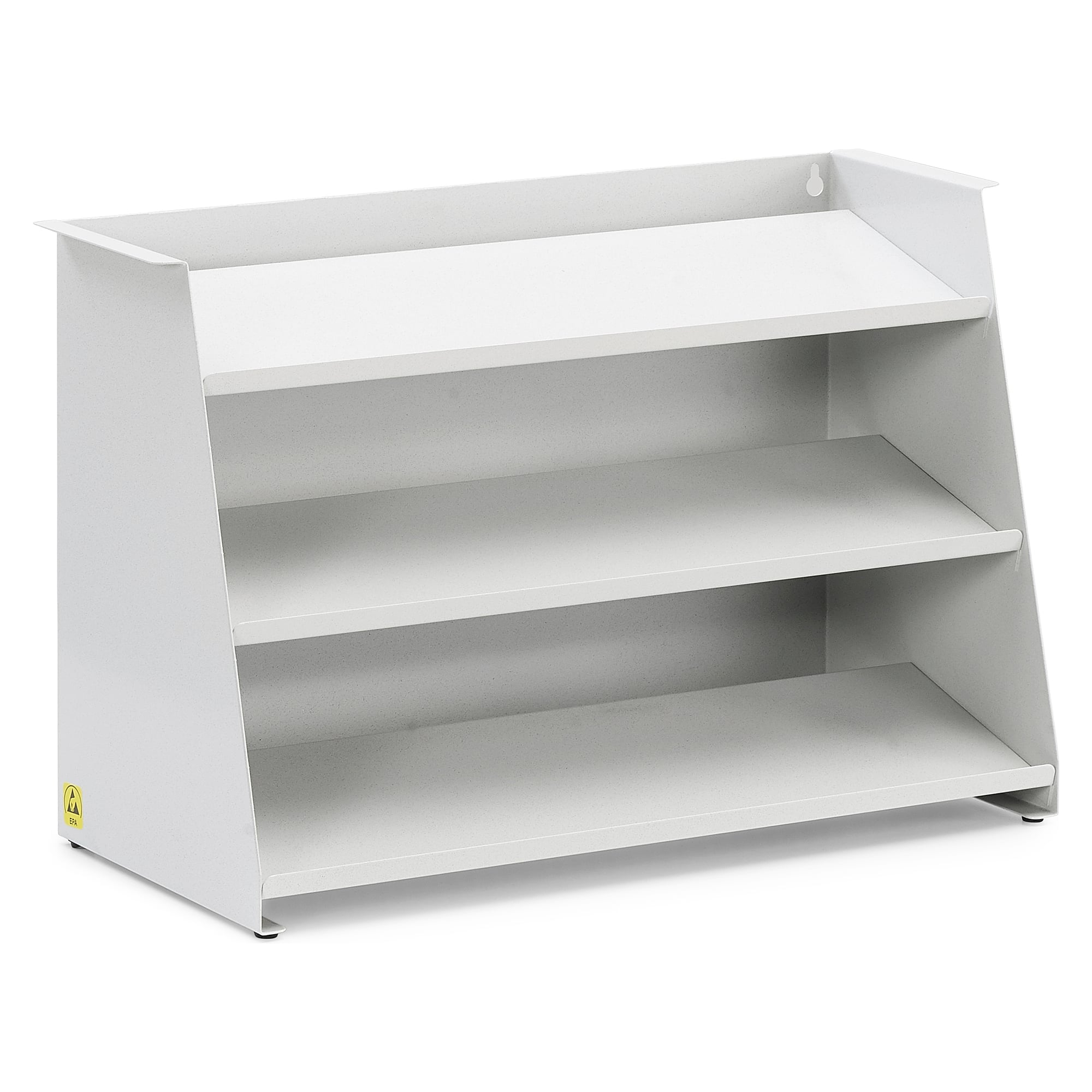 Component rack with three shelves, W x D 455 x 200 mm, RAL 7035 grey, ESD - Treston EPL12 ESD