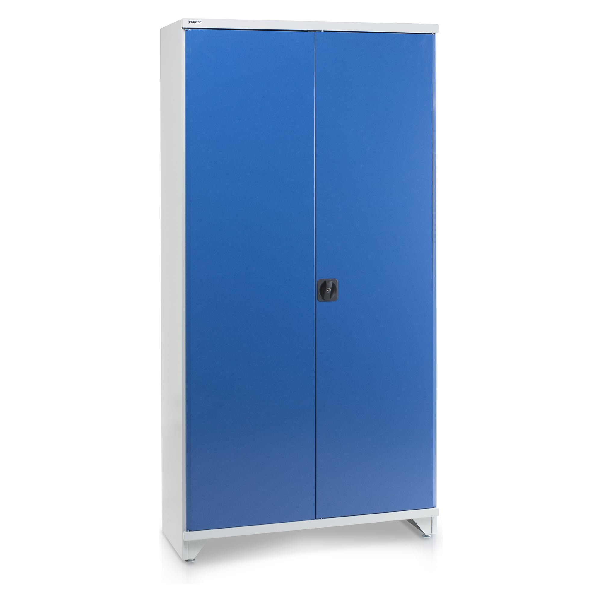 Armoire à étagères grise avec portes bleues, 4 tablettes, 1030x430x2010 mm - Treston SC10040200-07