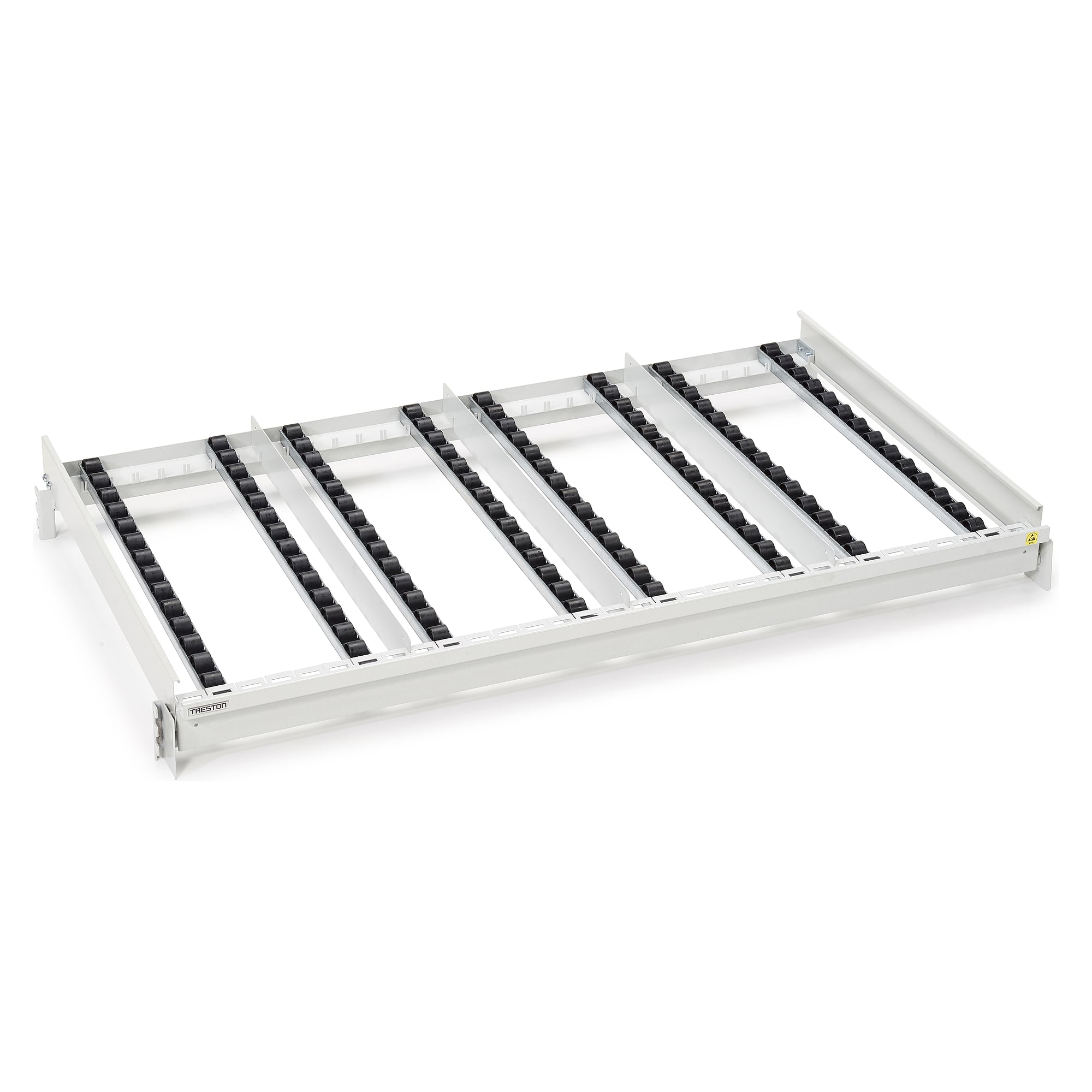 Röllchenleistenrahmen M1350 ESD für FiFo Bereitstellregal, RAL 7035 - Treston TFRRT1350-49