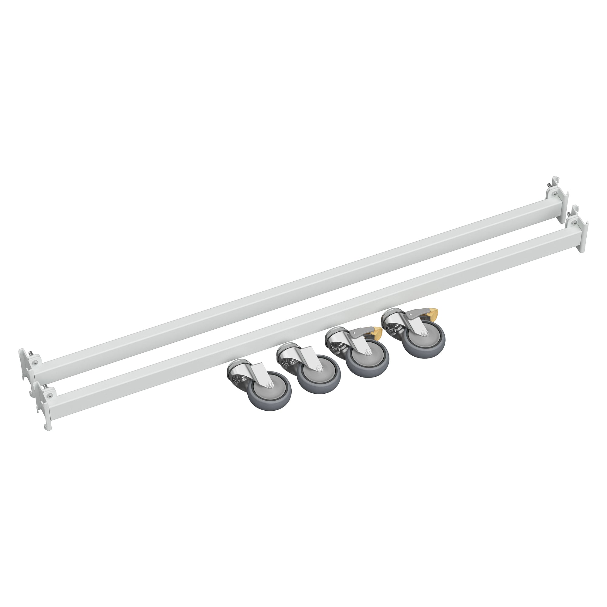 ESD Castor set for FiFo flow rack M1350, with support tubes, 300 kg - Treston TFR1350CS-49