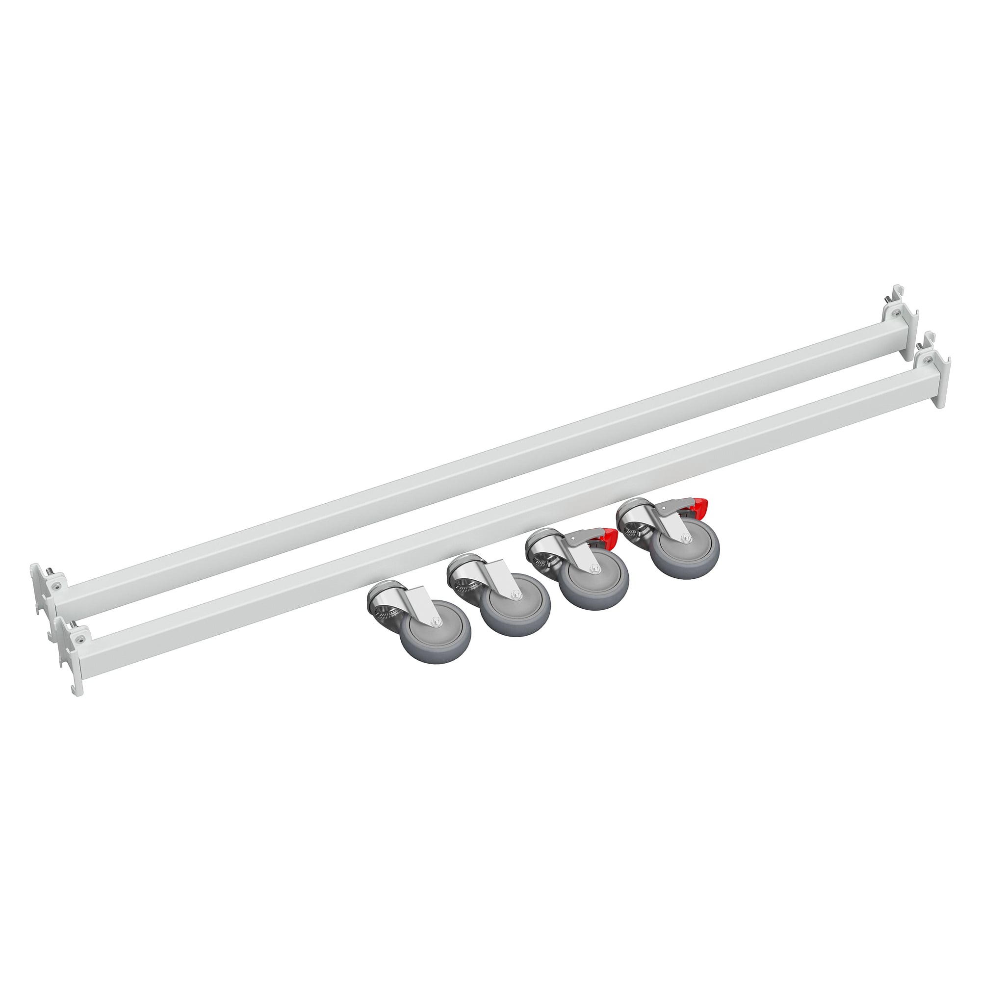 Castor set for FiFo flow rack M1350, with support tubes, 300 kg - Treston TFR1350CS-41