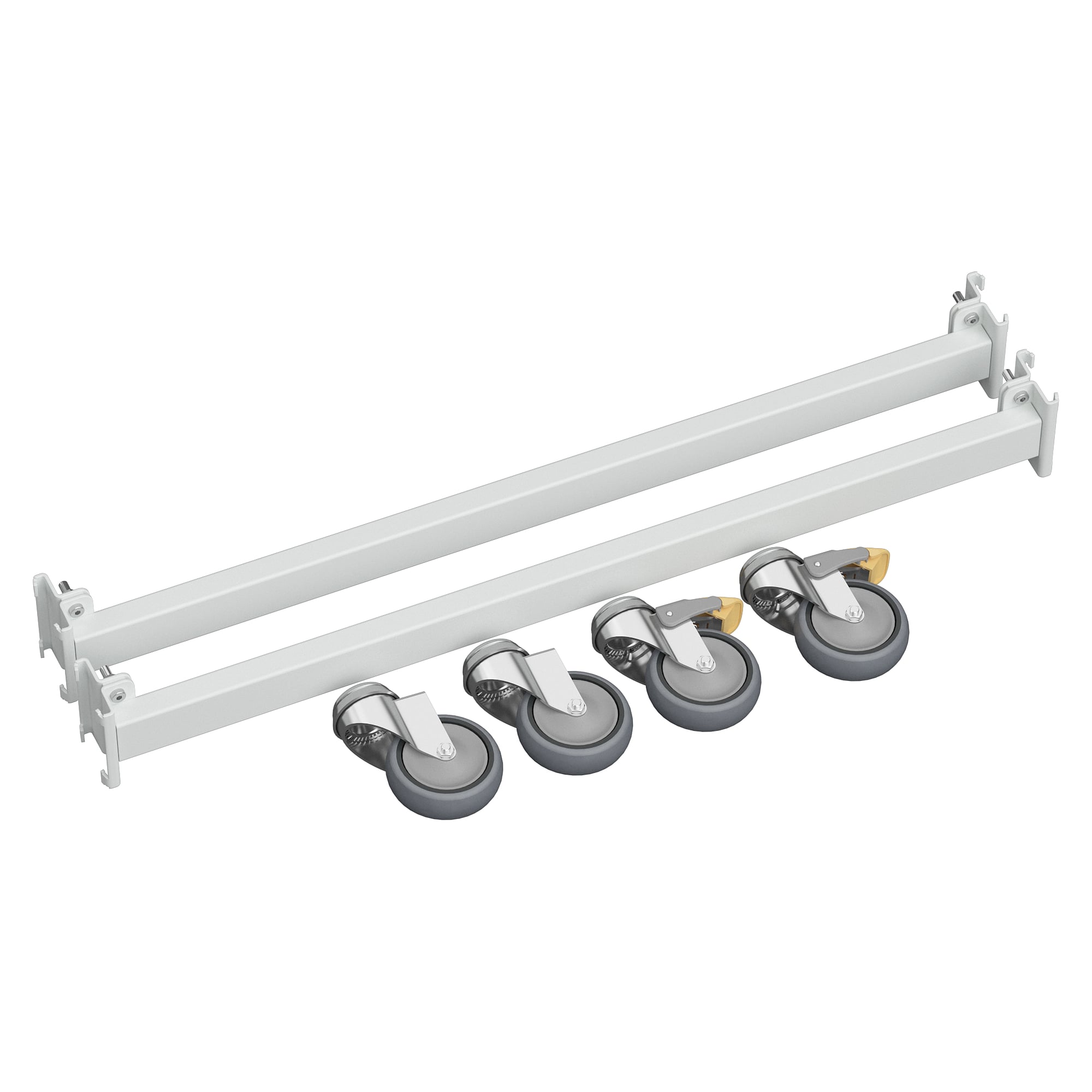 ESD Castor set for FiFo flow rack M900, 300 kg, with support tubes - Treston TFR900CS-49