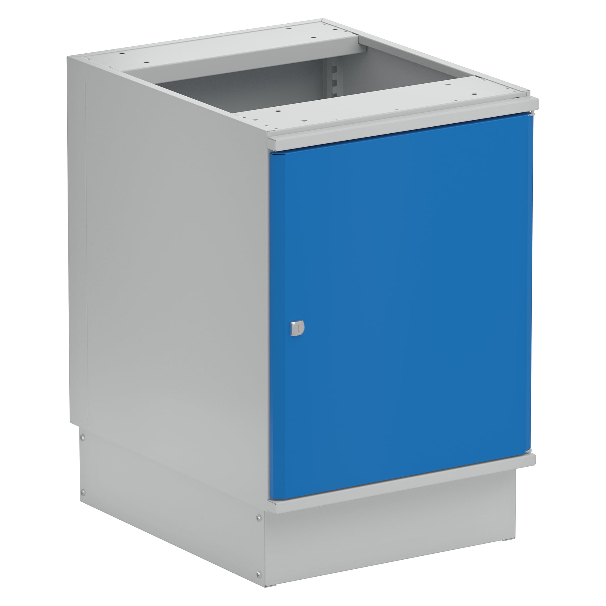 Schrank 53/66-13 mit Sockel und abschließbarer Tür blau, Anschlag rechts, 530x640x800 mm - Treston 5366213-07