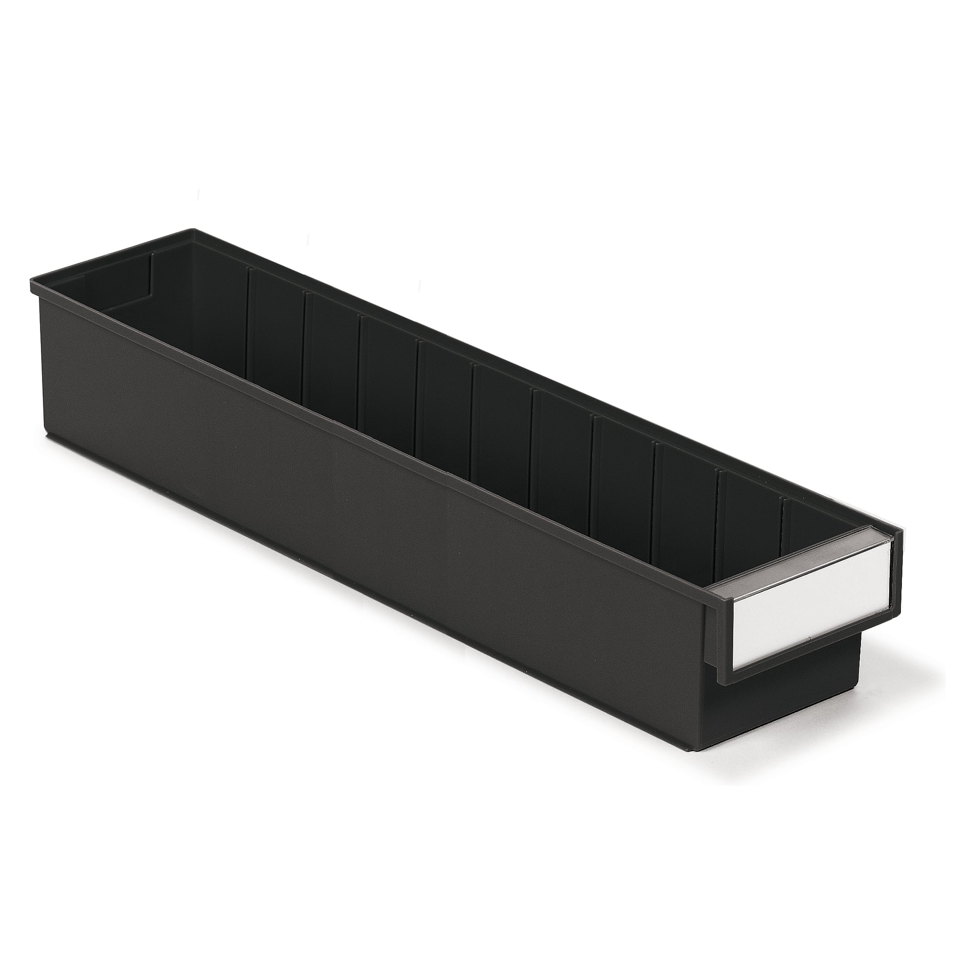 ESD-Schubladenbehälter 132x600x100 mm schwarz, halbleitfähiges PP - Treston 6015-4ESD