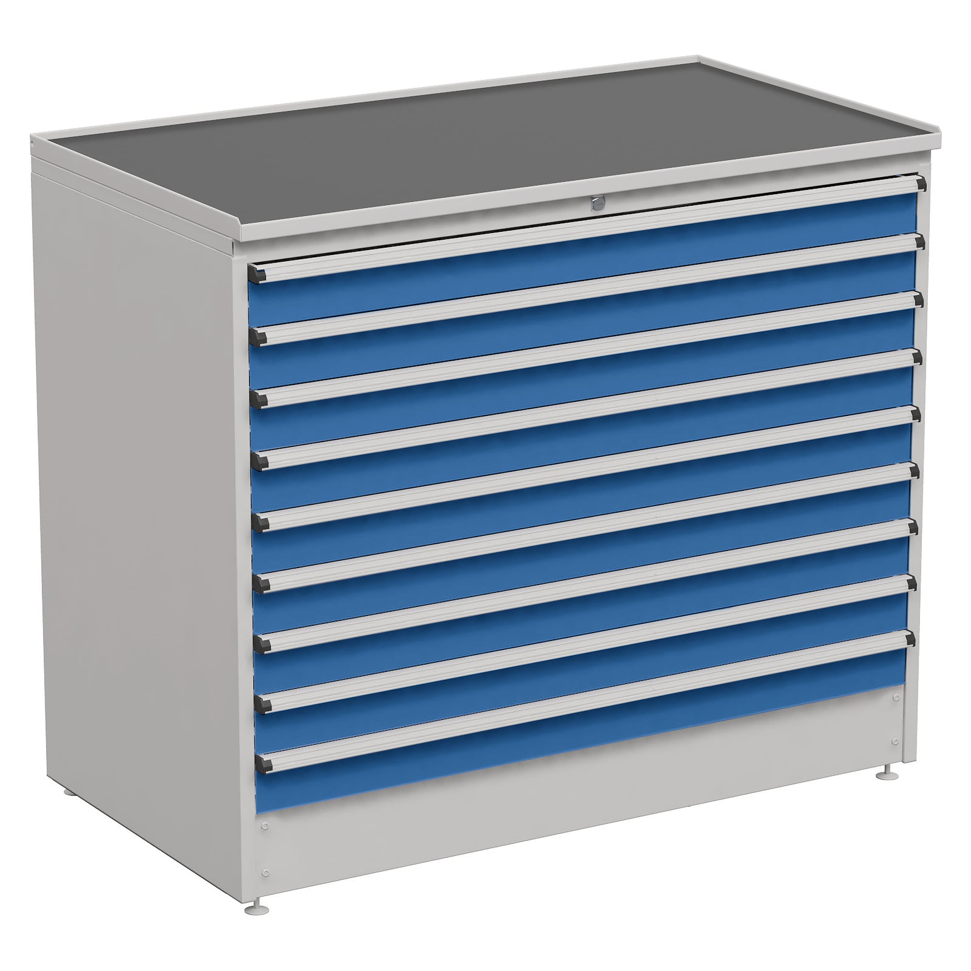 Schubladenblock 130/110-3 mit 9 Schubladen, 715x1310x1100 mm, blau - Treston 61507003H