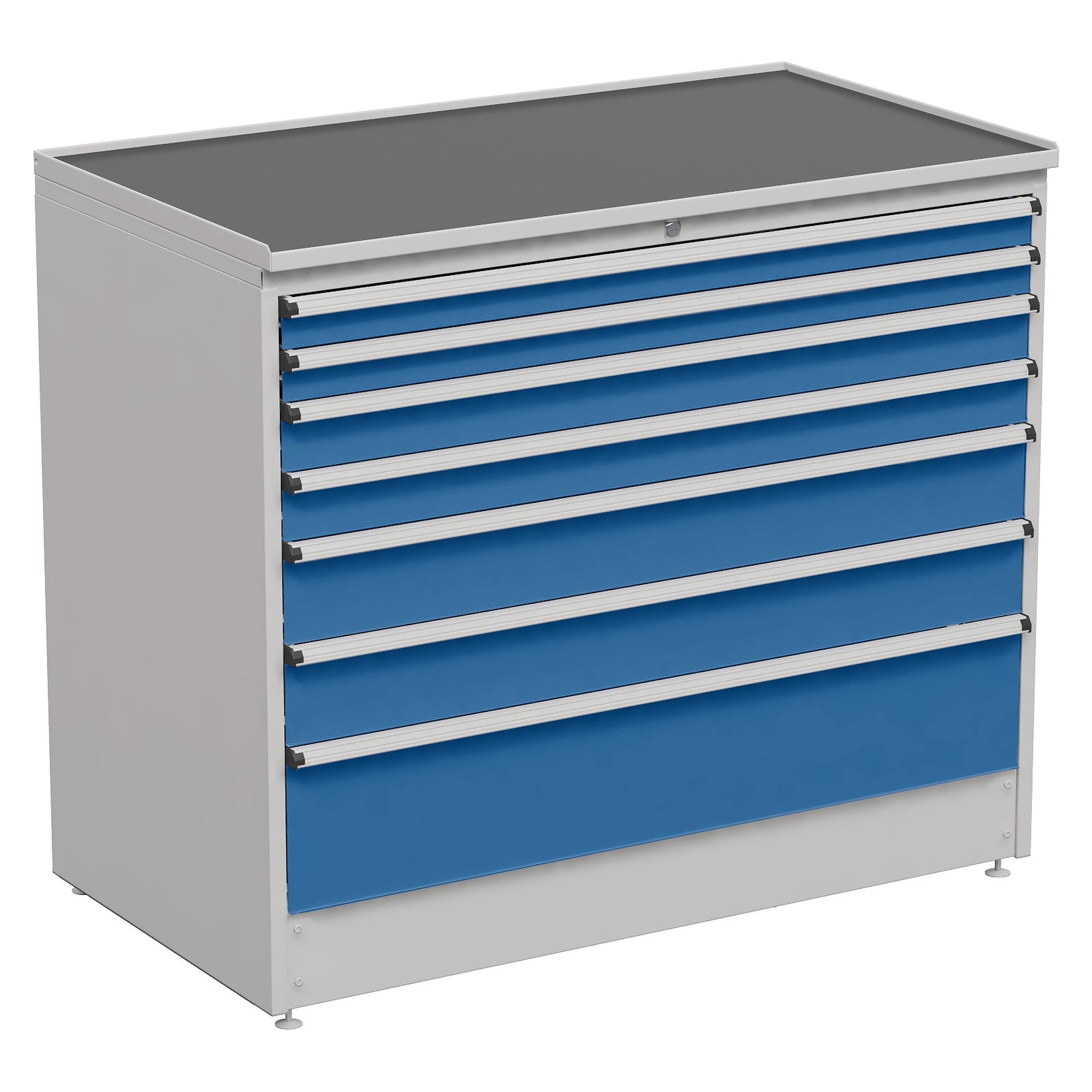 Drawer Block 130/110-4 with 7 Drawers, 715x1310x1100 mm, Blue - Treston 61507004