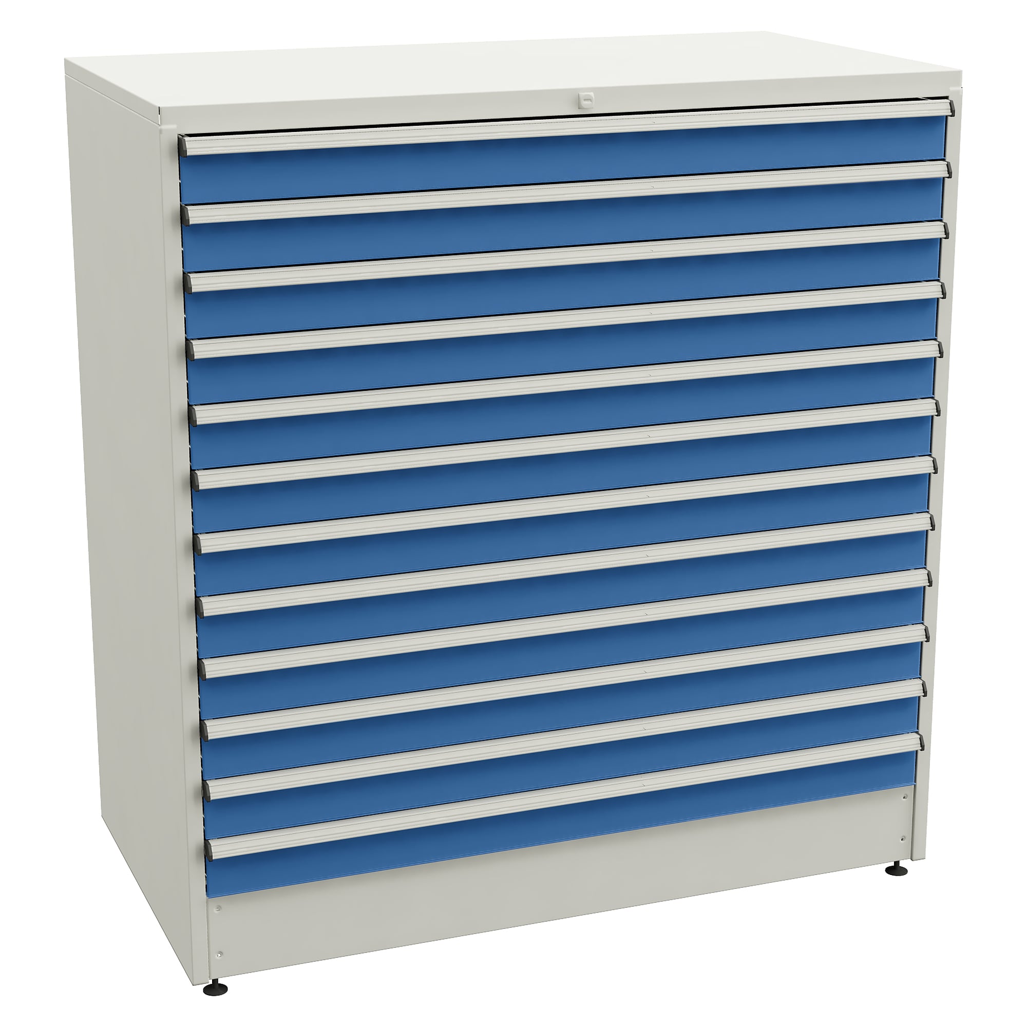 Drawer block 130/140-24 with 12 drawers, full extension, 1310x715x1400 mm, blue - Treston 61807024H