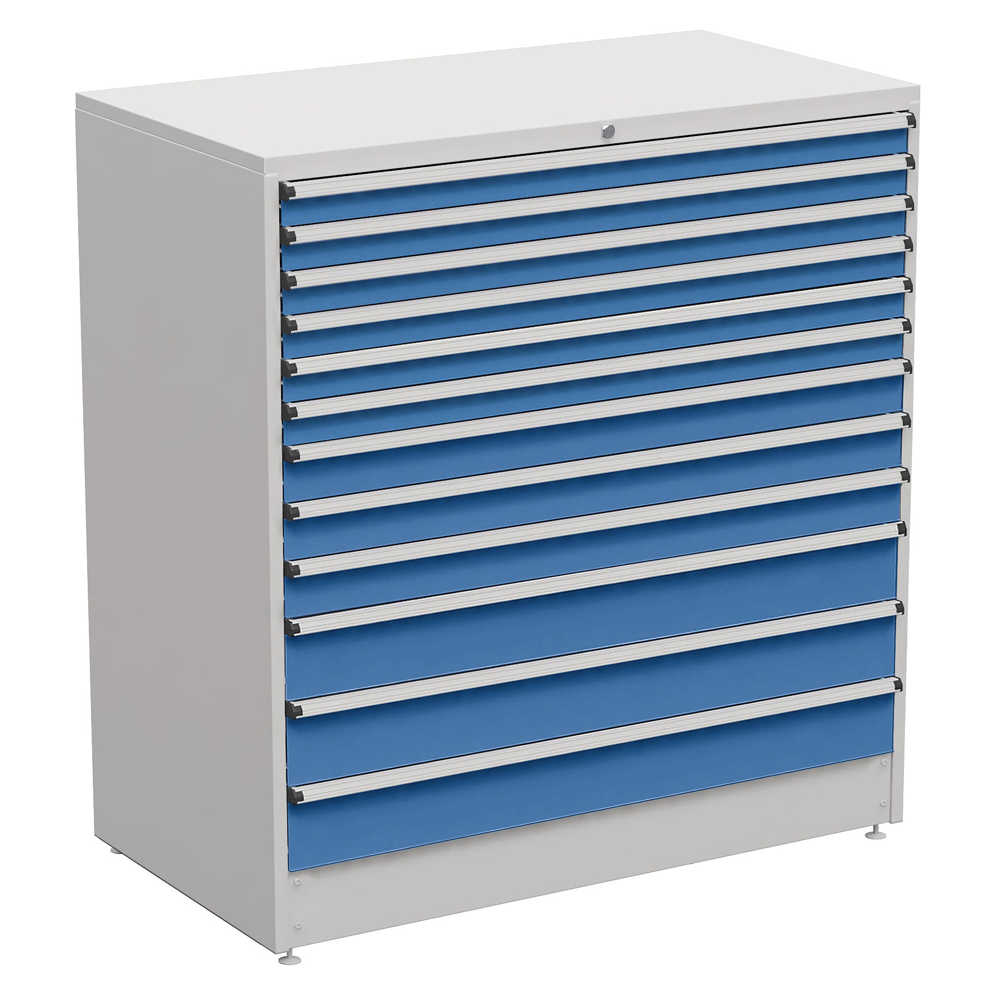 Bloc à tiroirs 130/140-28, 1310x715x1400 mm, 12 tiroirs, bleu - Treston 61807028