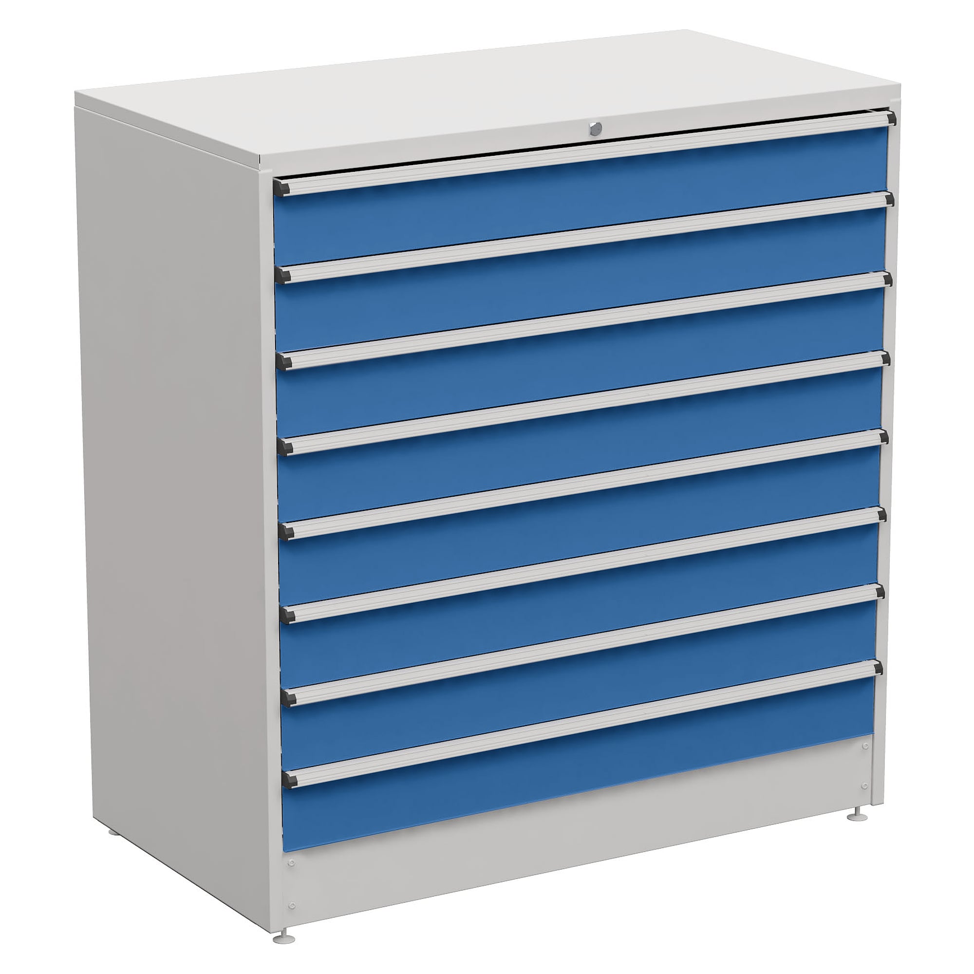 Drawer block 130/140-34, 1330x715x1400 mm, 8 drawers, blue - Treston 61807034
