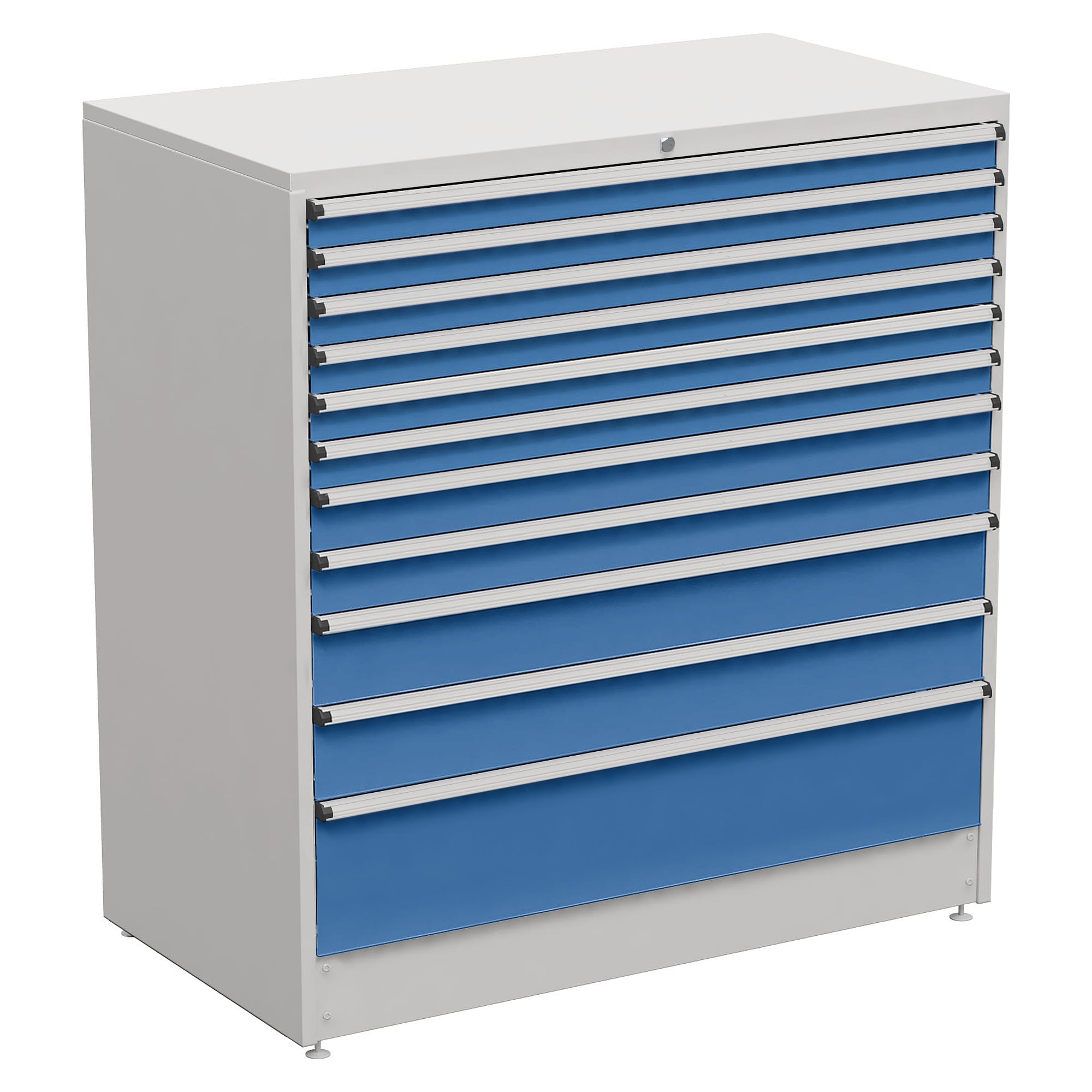 Drawer block 130/140-36, 1310x715x1400 mm, 11 drawers, 100% extension, blue - Treston 61807036H