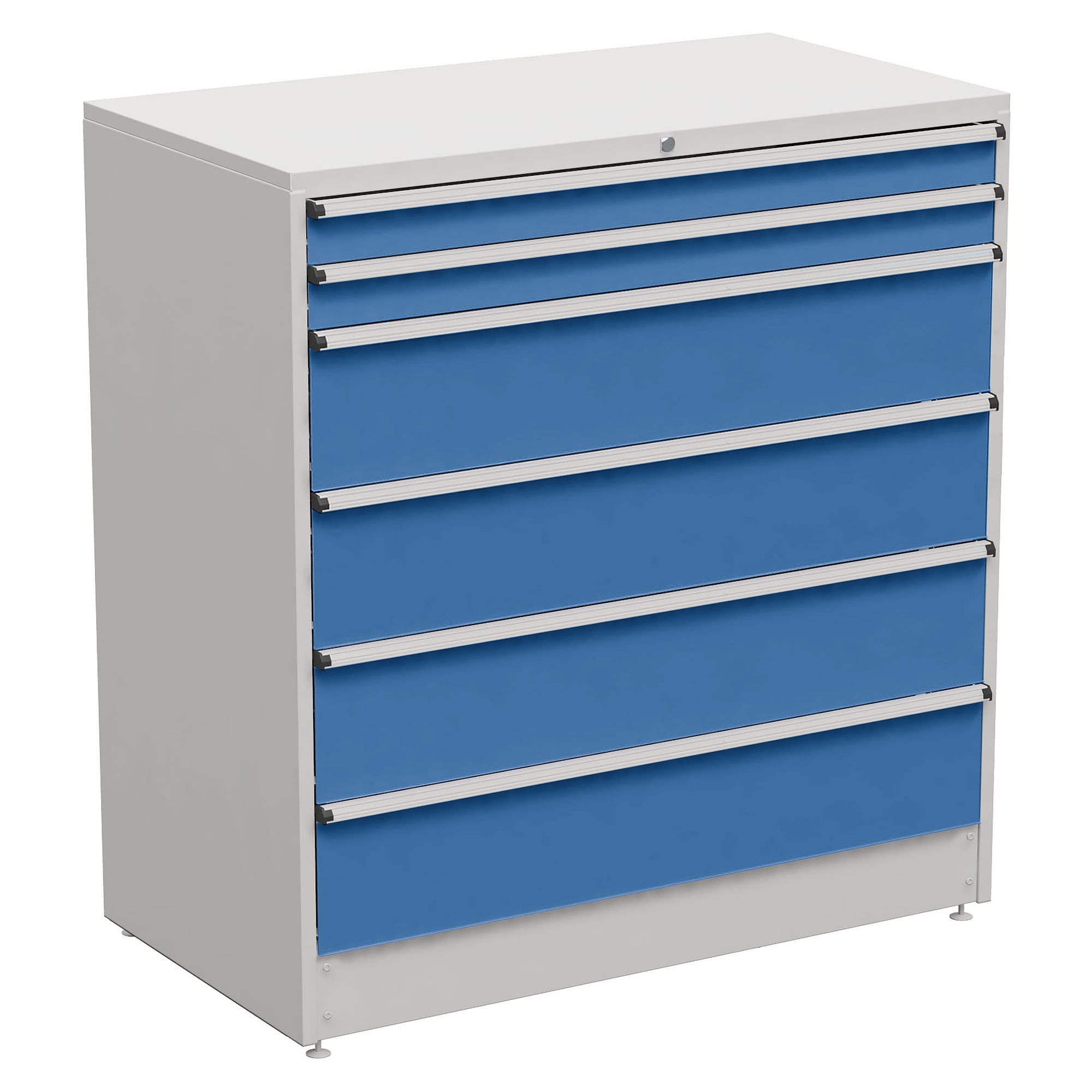 Drawer block 130/140-38, 100% extension, 1310x715x1400 mm, blue - Treston 61807038H