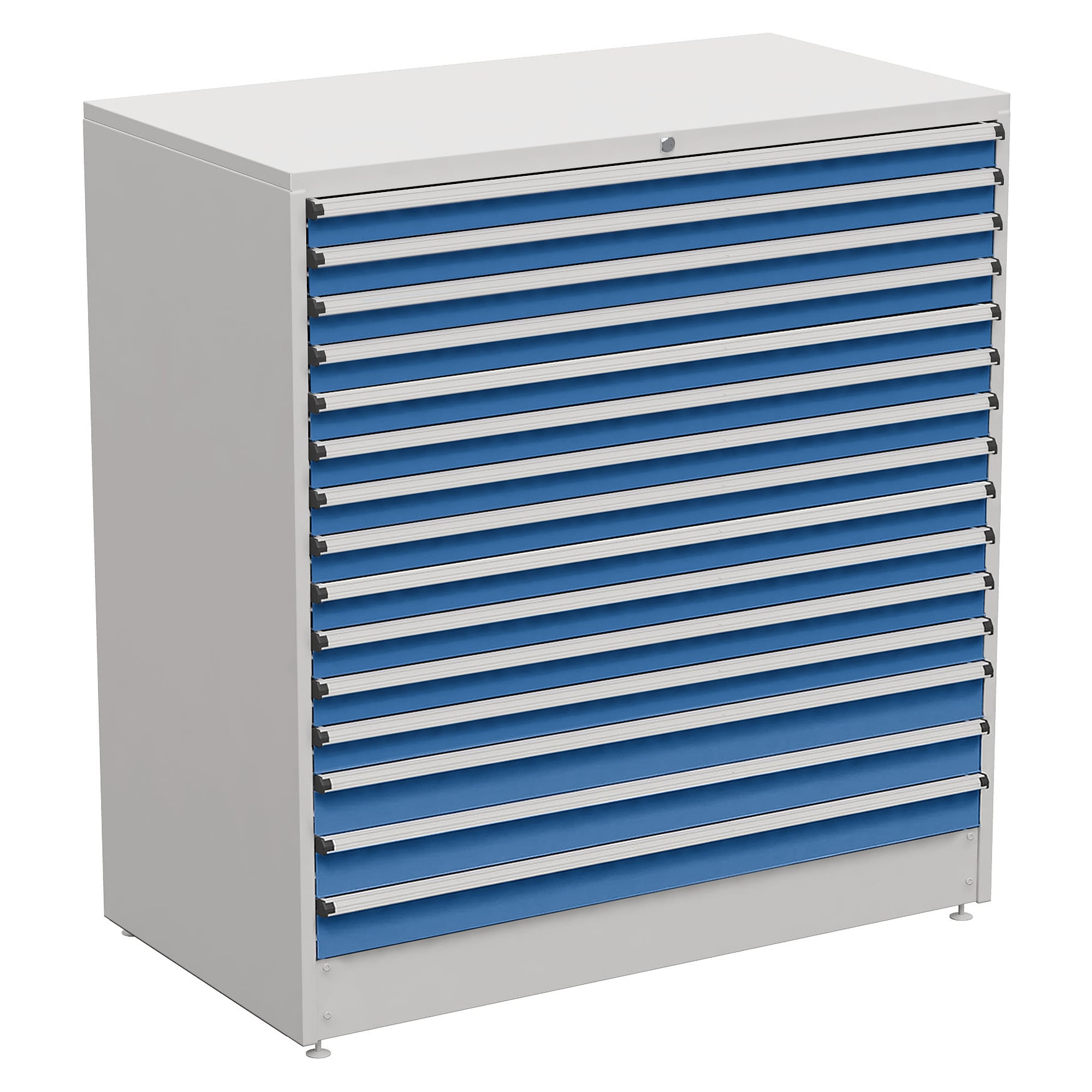 Bloc à tiroirs 130/140-40, 1310x715x1400 mm, 17 tiroirs, bleu - Treston 61807040