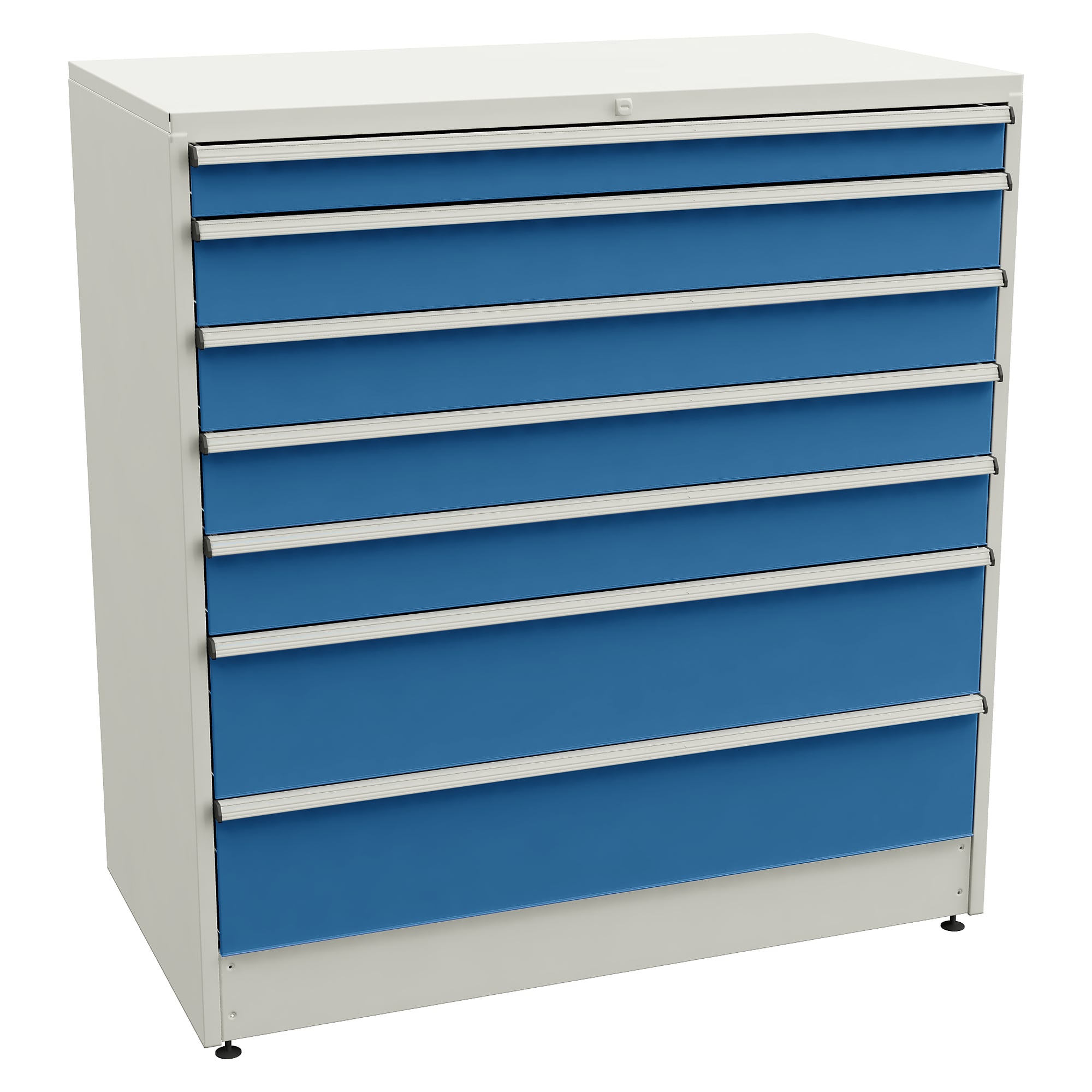 Drawer block 130/140-42, 1310x715x1400 mm, 7 drawers, blue - Treston 61807042
