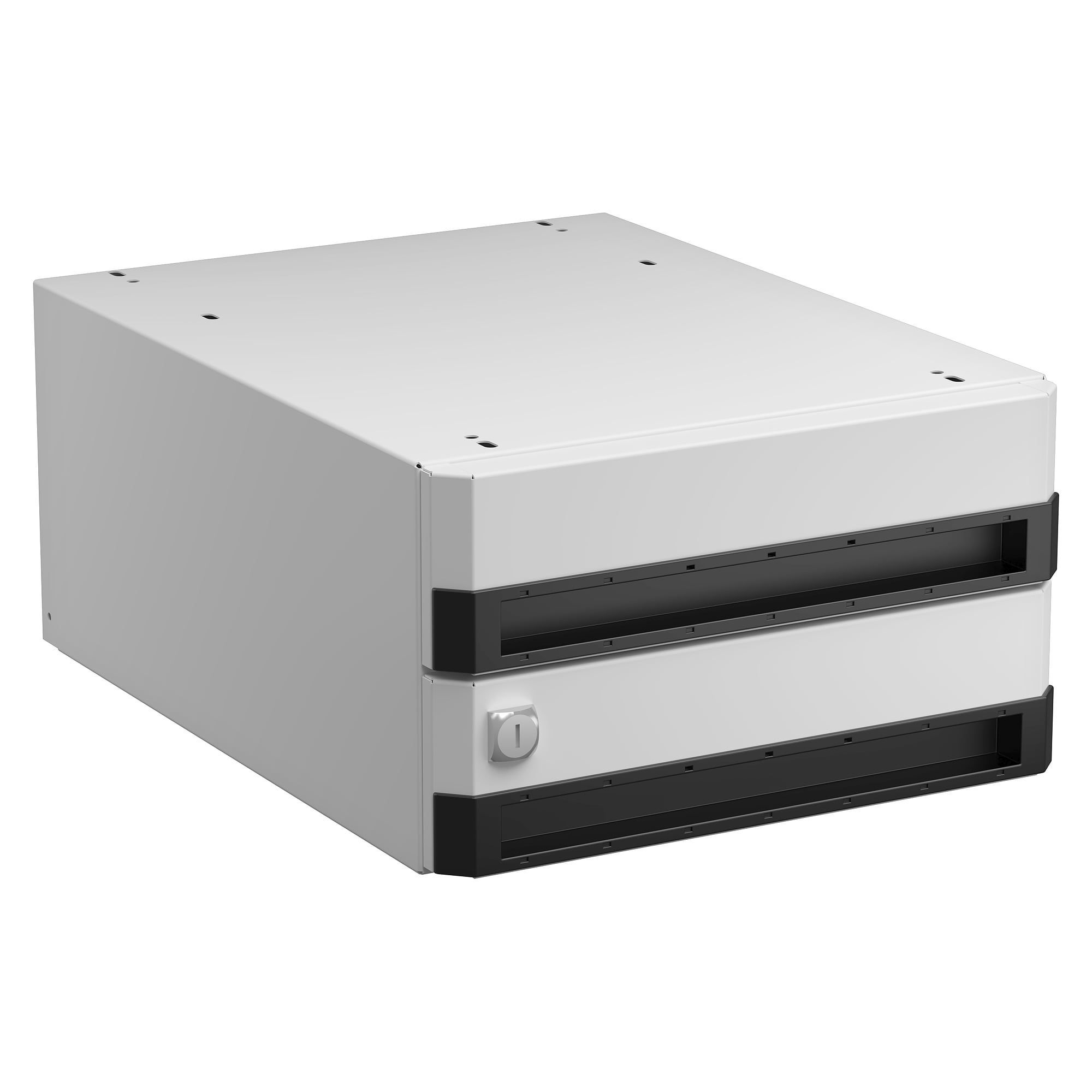 ESD drawer unit DU35/20 with two drawers 100 mm, hanging, light grey - Treston DU3520-49