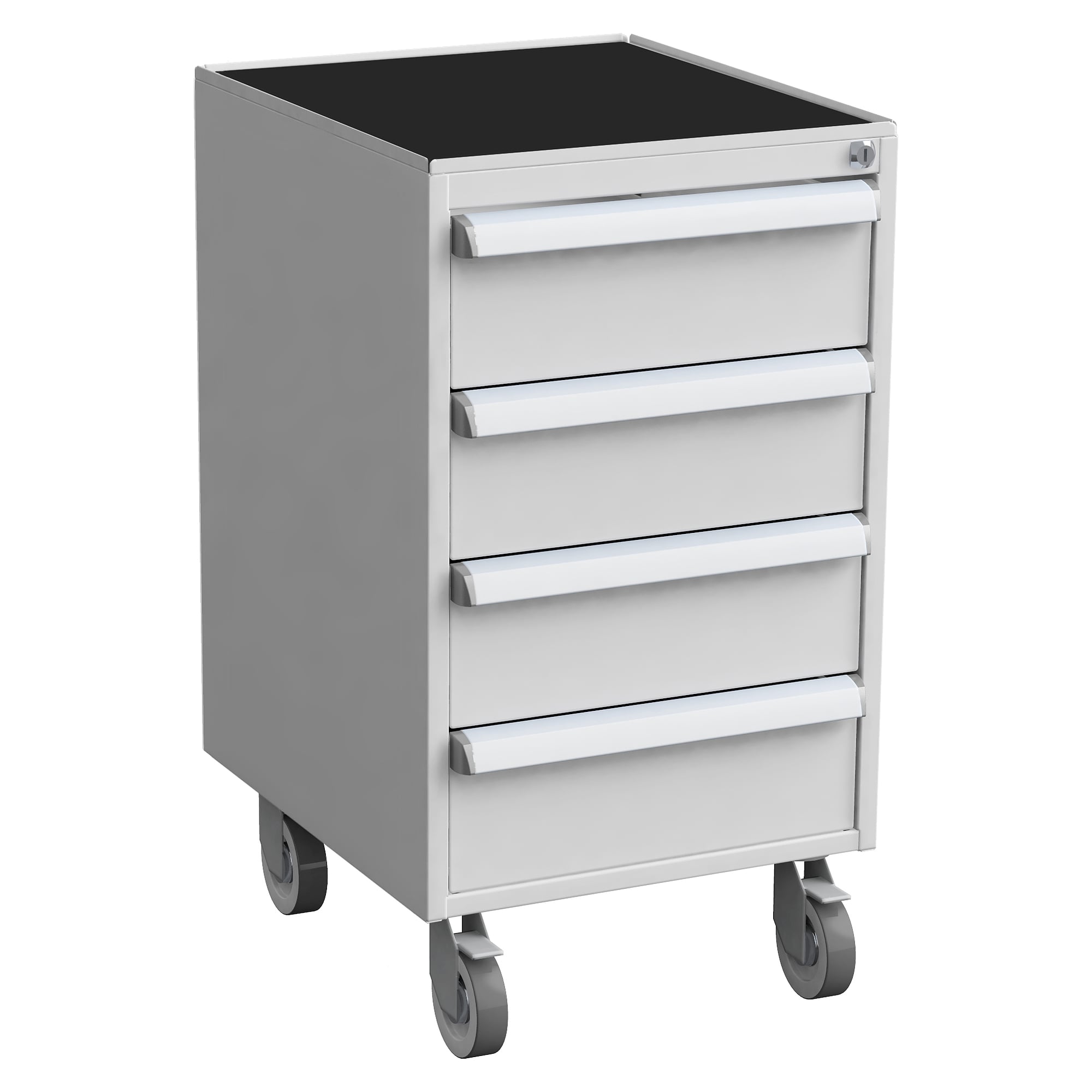 Schubladenblock 45/66-4 mit Rollen, 450x520x660 mm, 4 Schubladen, grau - Treston 60741304