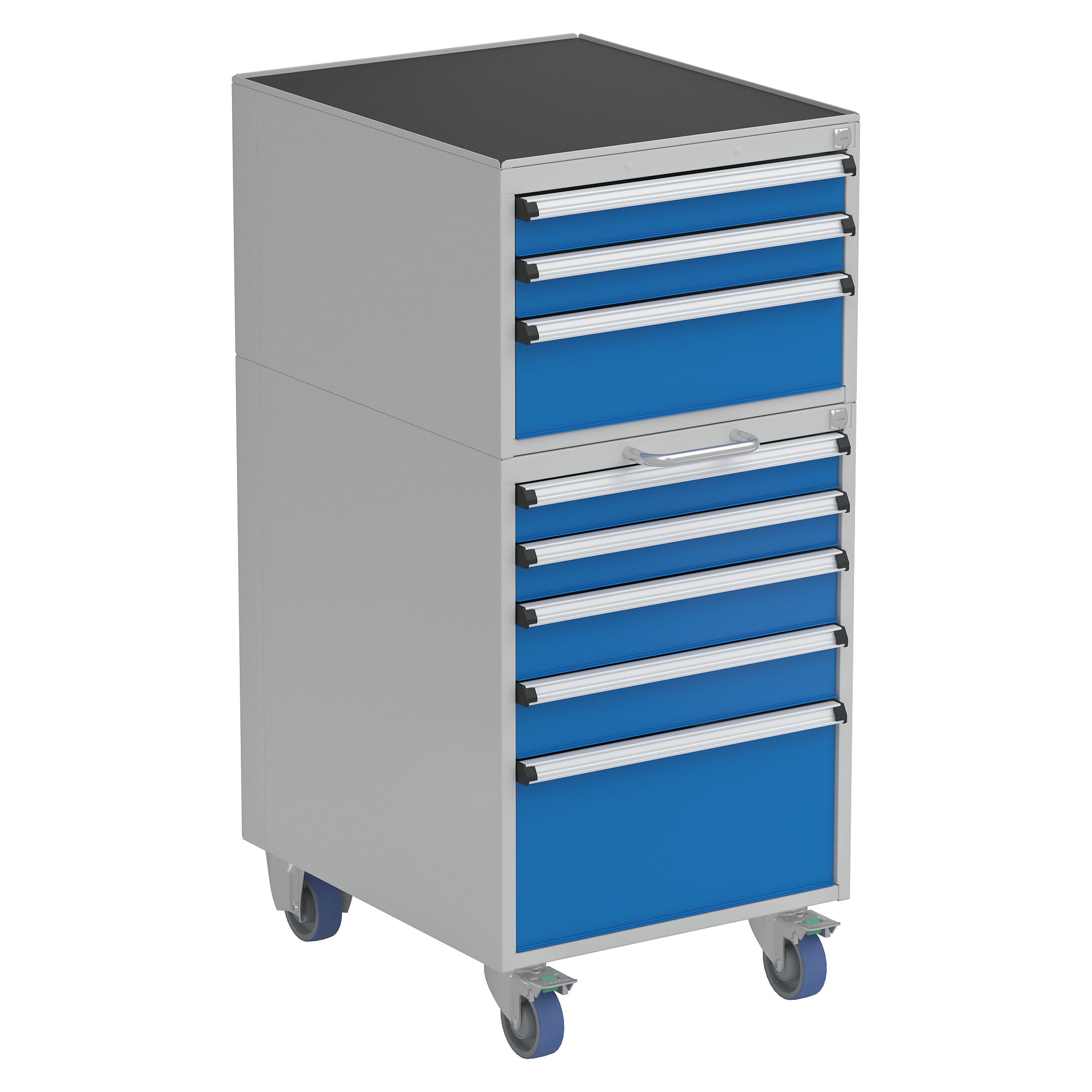Drawer unit 53 combination 1 with castors, 8 drawers, H 1155 mm - Treston C53001-07