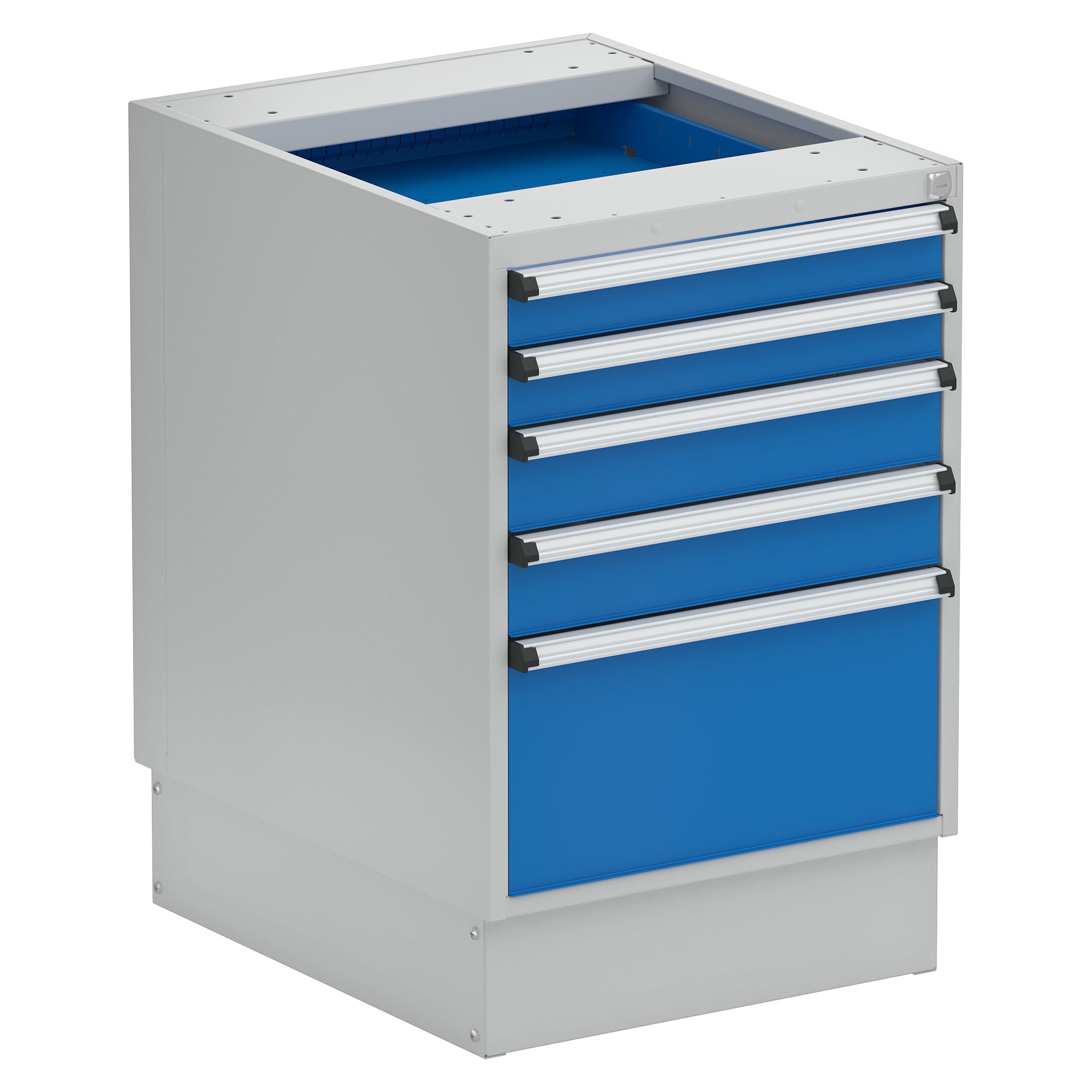 Bloc tiroirs 53/66-1 avec socle, 5 tiroirs (2x75 / 2x100 / 1x250 mm) - Treston 5366201-07
