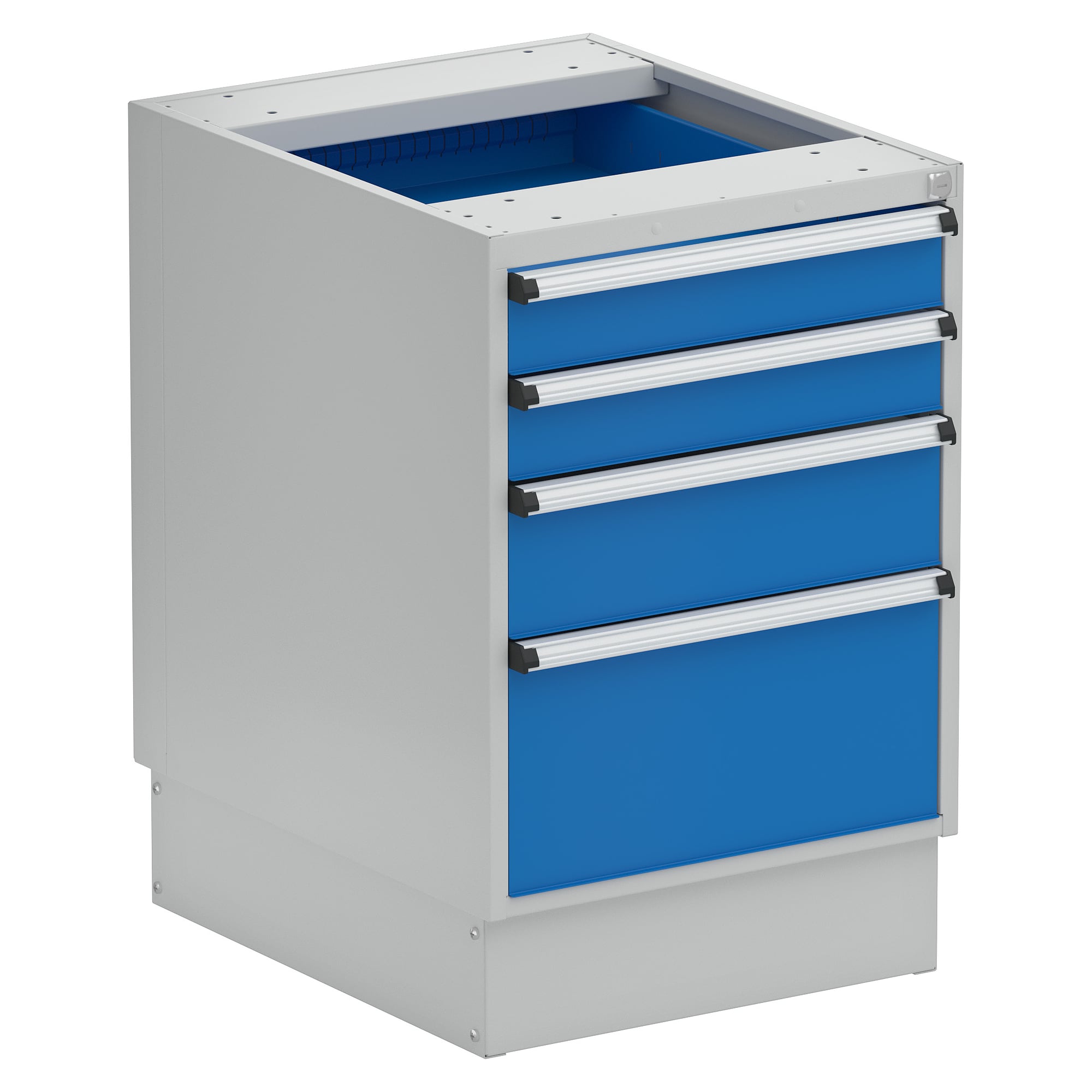 Bloc à tiroirs 53/66-10 sur socle, 4 tiroirs 2x100/1x150/1x250 mm - Treston 5366210-07