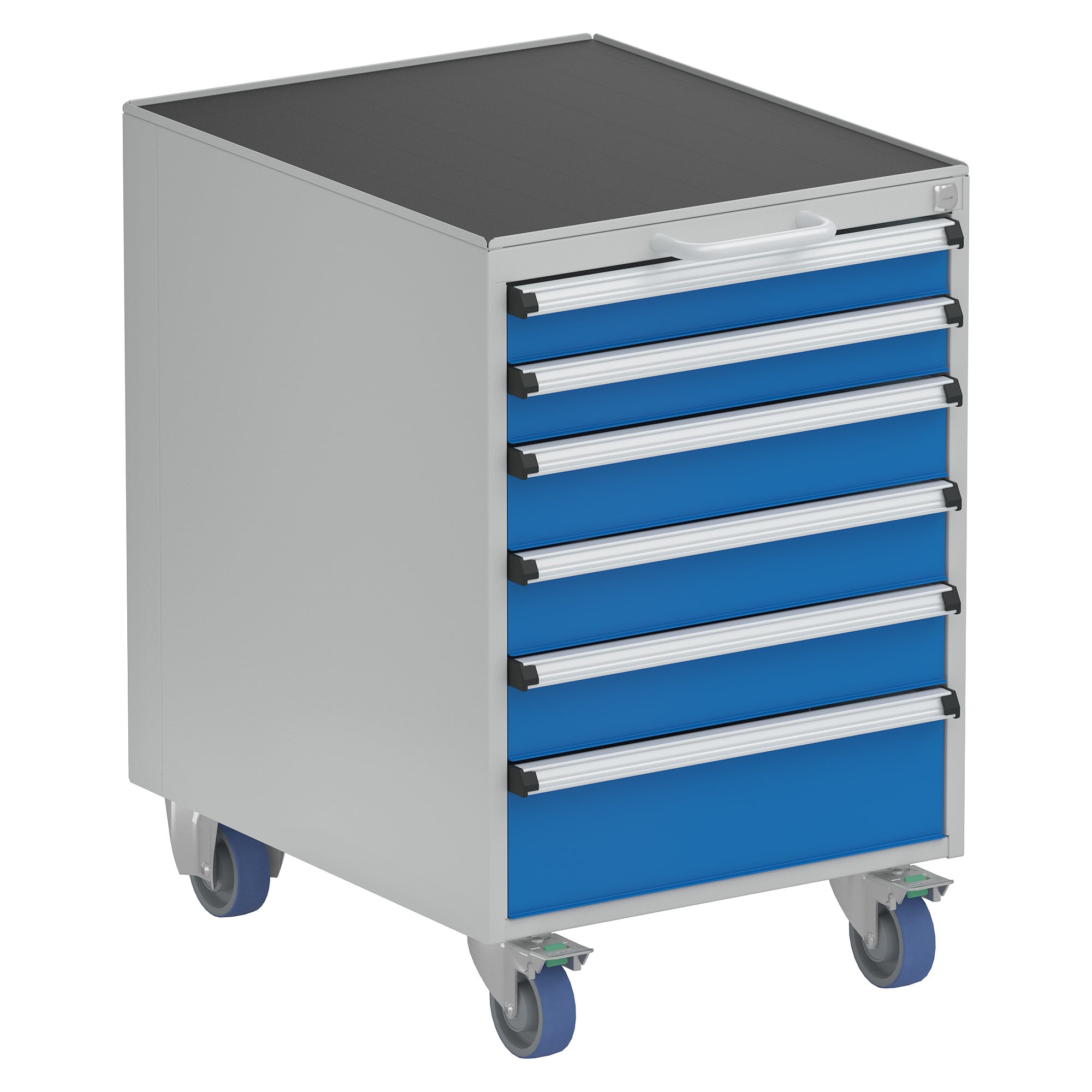 Drawer unit 53/66-2 with castors, 6 drawers 2x75, 3x100, 1x150 mm - Treston 5366302-07