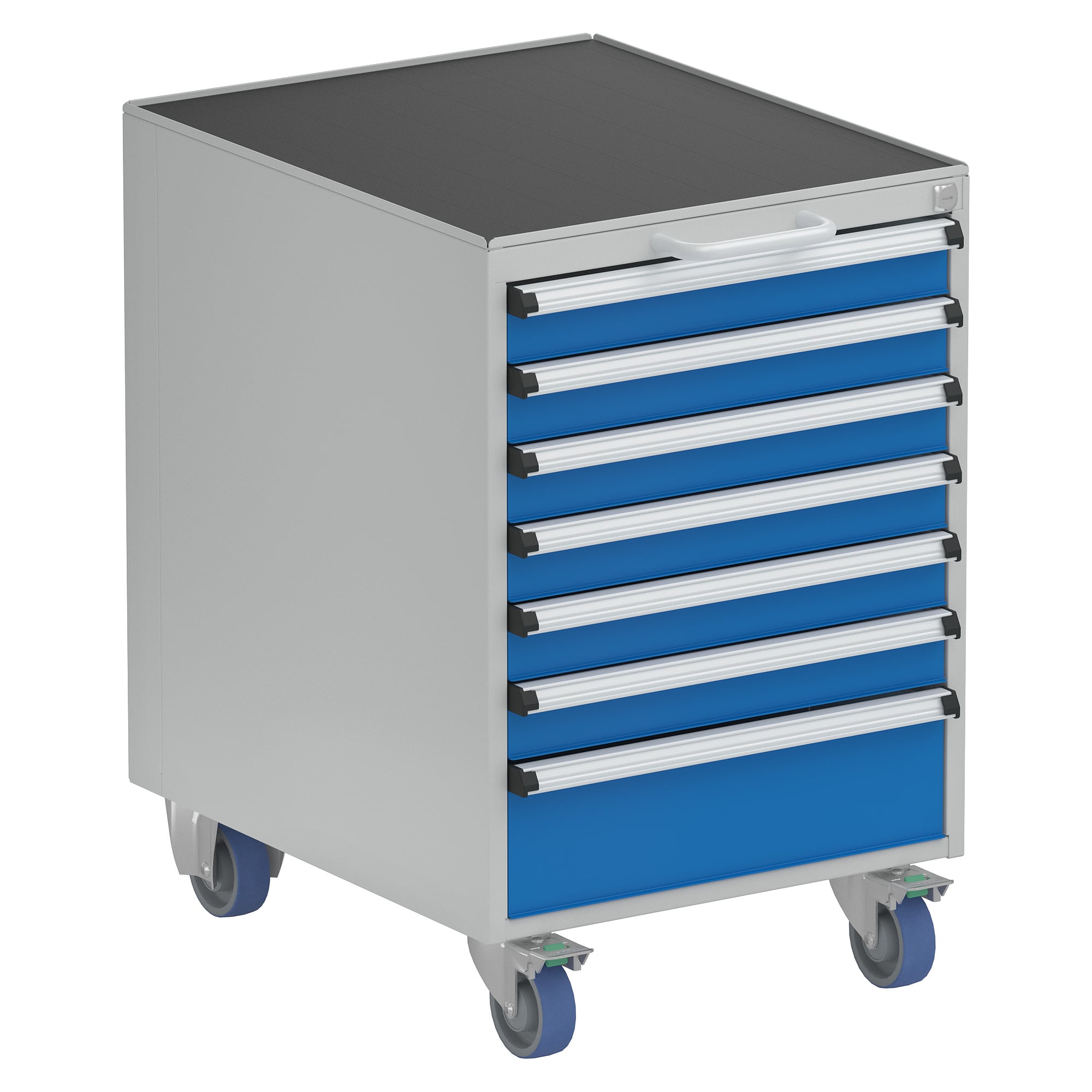 Drawer unit 53/66-6 with castors, 7 drawers 6x75, 1x150 mm - Treston 5366306-07