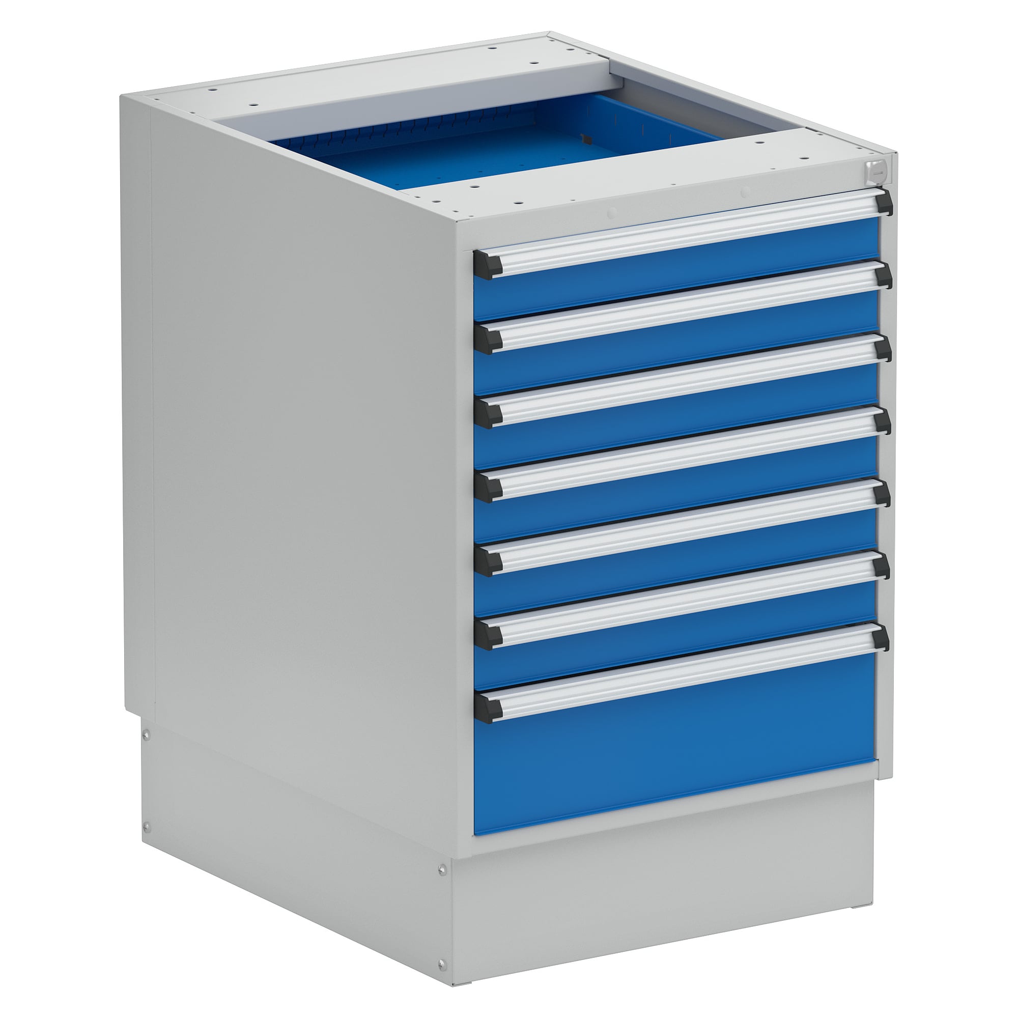 Drawer unit 53/66-6 with base, 7 drawers 6x75/1x150 mm - Treston 5366206-07