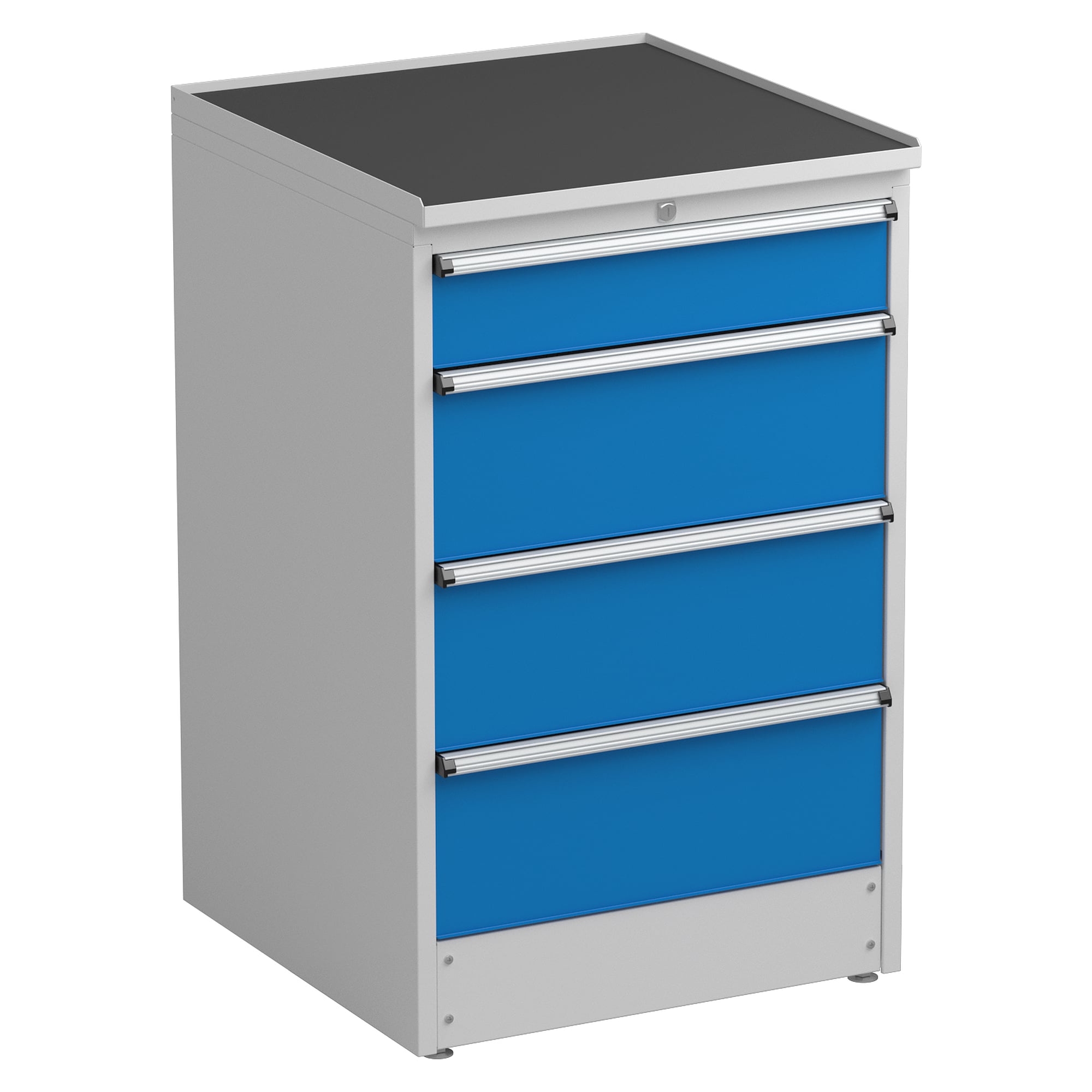 Bloc à tiroirs lourd 70/110-21 avec 4 tiroirs, 714x715x1100 mm, bleu - Treston 61307021H