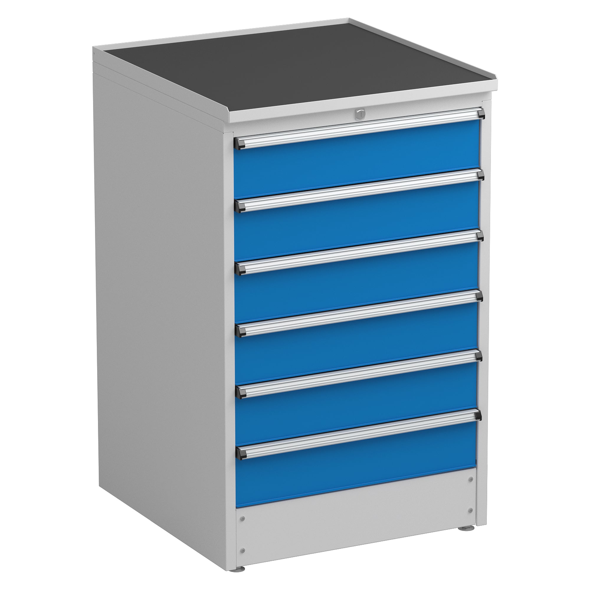 Bloc à tiroirs 70/110-34, 714x715x1100 mm, 6 tiroirs, extension totale, bleu - Treston 61307034H