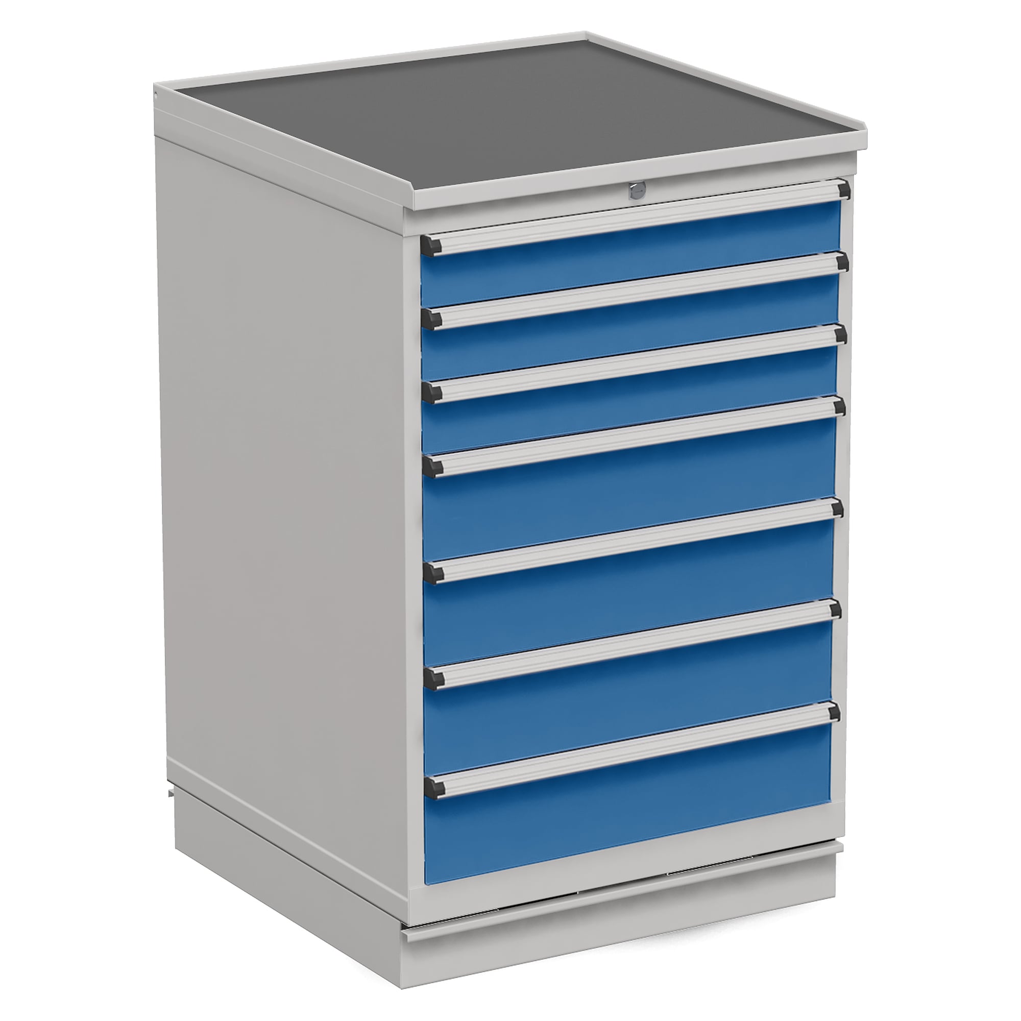 Bloc à tiroirs 70/110-44, 714x715x1100 mm, 7 tiroirs, extension totale, bleu - Treston 61307044H