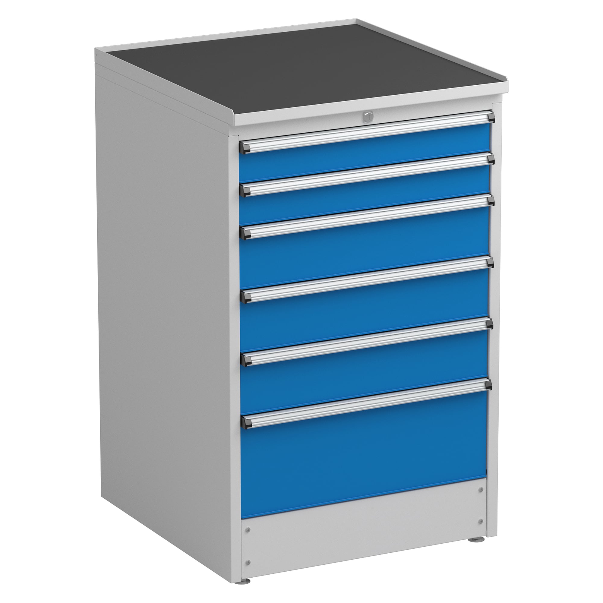 Schubladenblock 70/110-1, 714x715x1100 mm, 6 Schubladen, blau - Treston 61307001