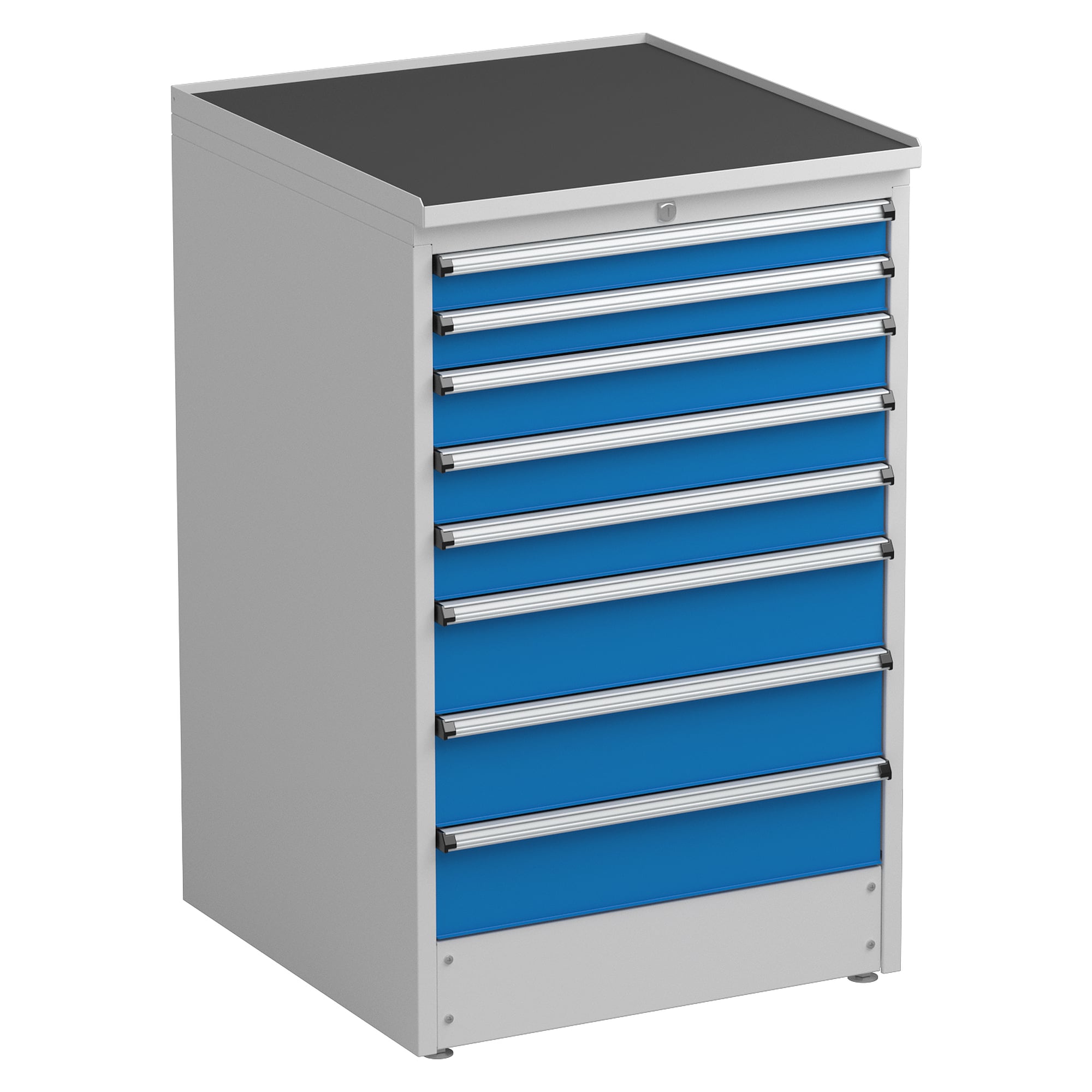 Bloc tiroirs 70/110-2, 714x715x1100 mm, 8 tiroirs, bleu - Treston 61307002