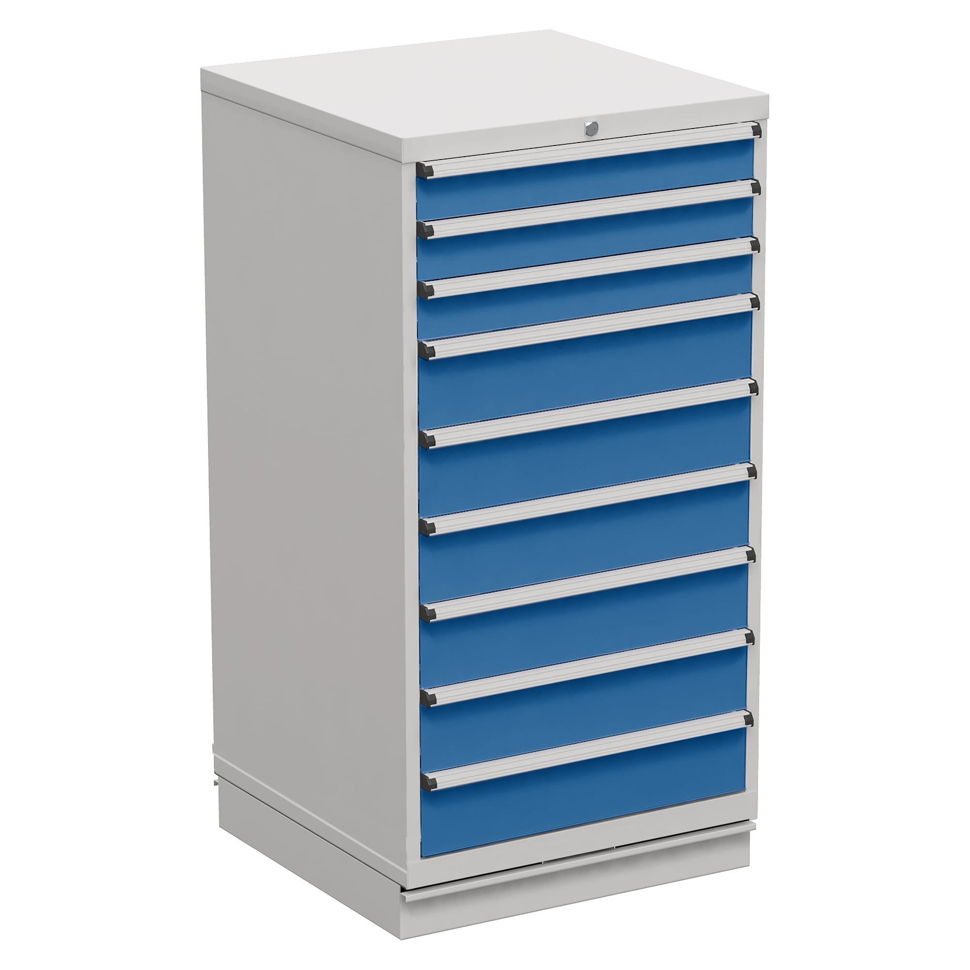 Drawer block 70/140-20 with 9 drawers, 715x715x1400 mm, blue - Treston 61607020