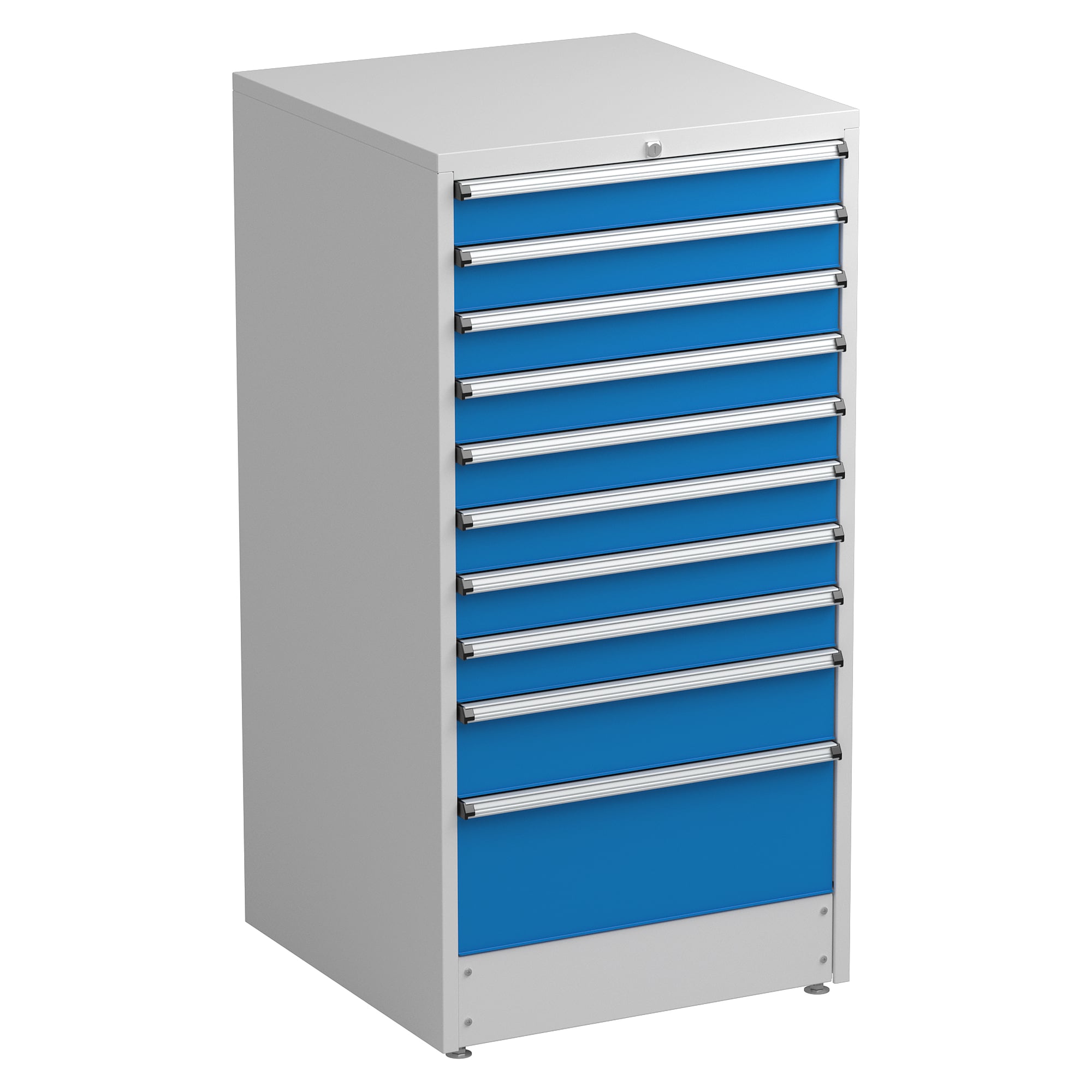 Bloc à tiroirs 70/140-23 avec 10 tiroirs, 715x715x1400 mm, bleu - Treston 61607023