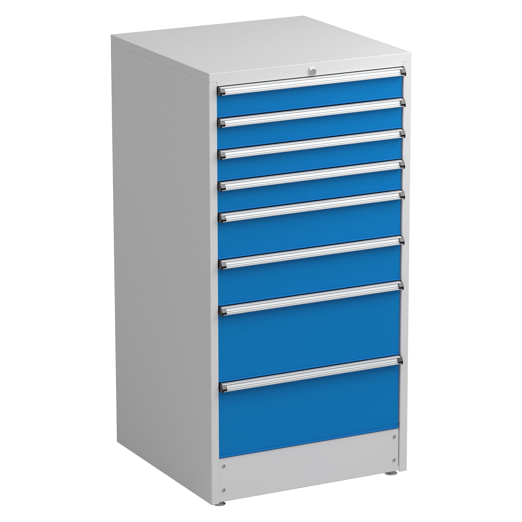 Armoire à tiroirs 70/140-3, 715x715x1400 mm, bleu, extension totale - Treston 61607003H