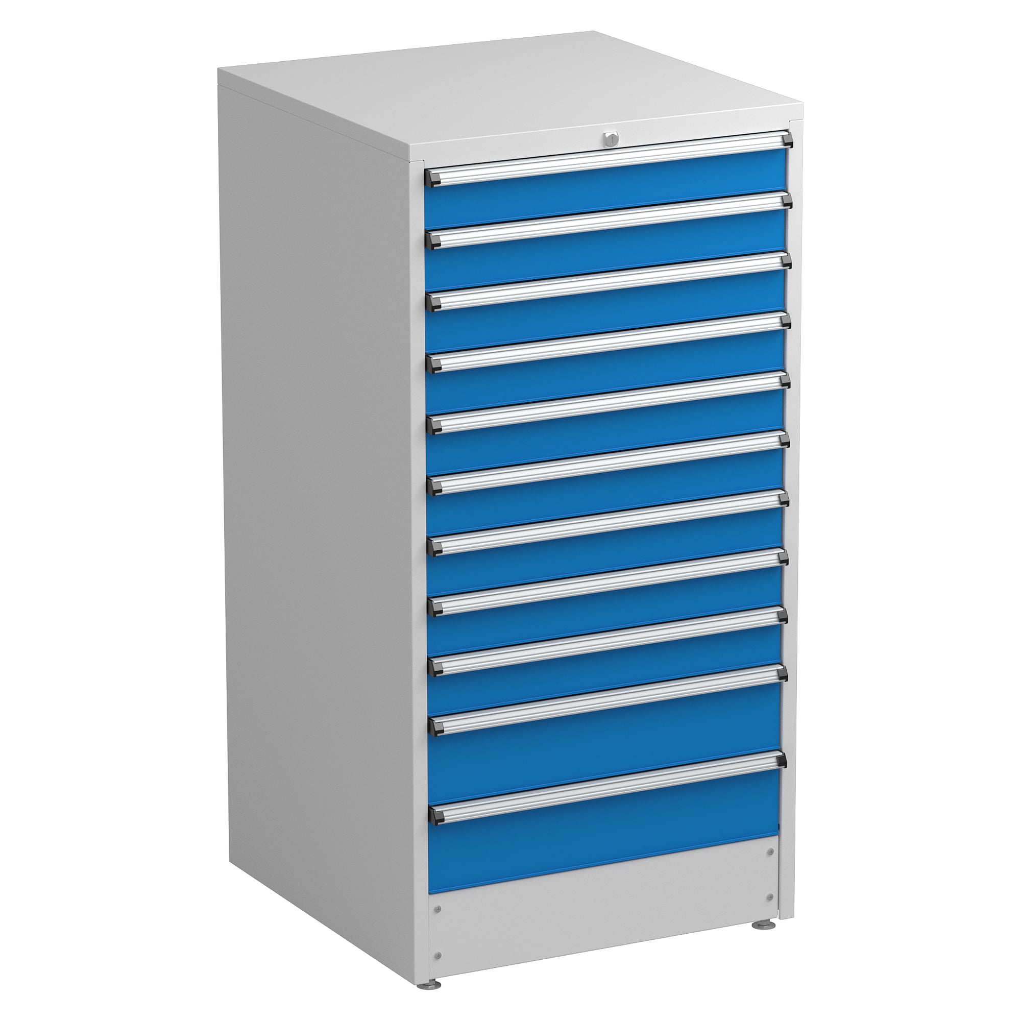 Drawer block 70/140-31 with 11 drawers, 100% extension, 715x715x1400 mm, blue - Treston 61607031H