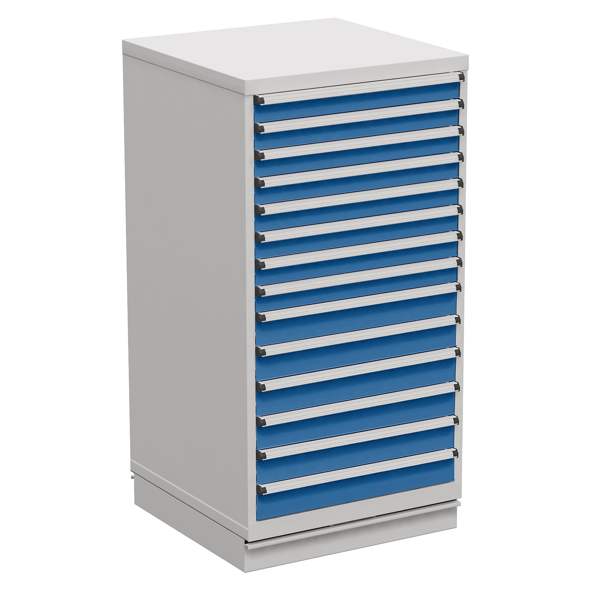 Drawer block 70/140-35 with 14 drawers, 100% extension, 715x715x1400 mm, blue - Treston 61607035H