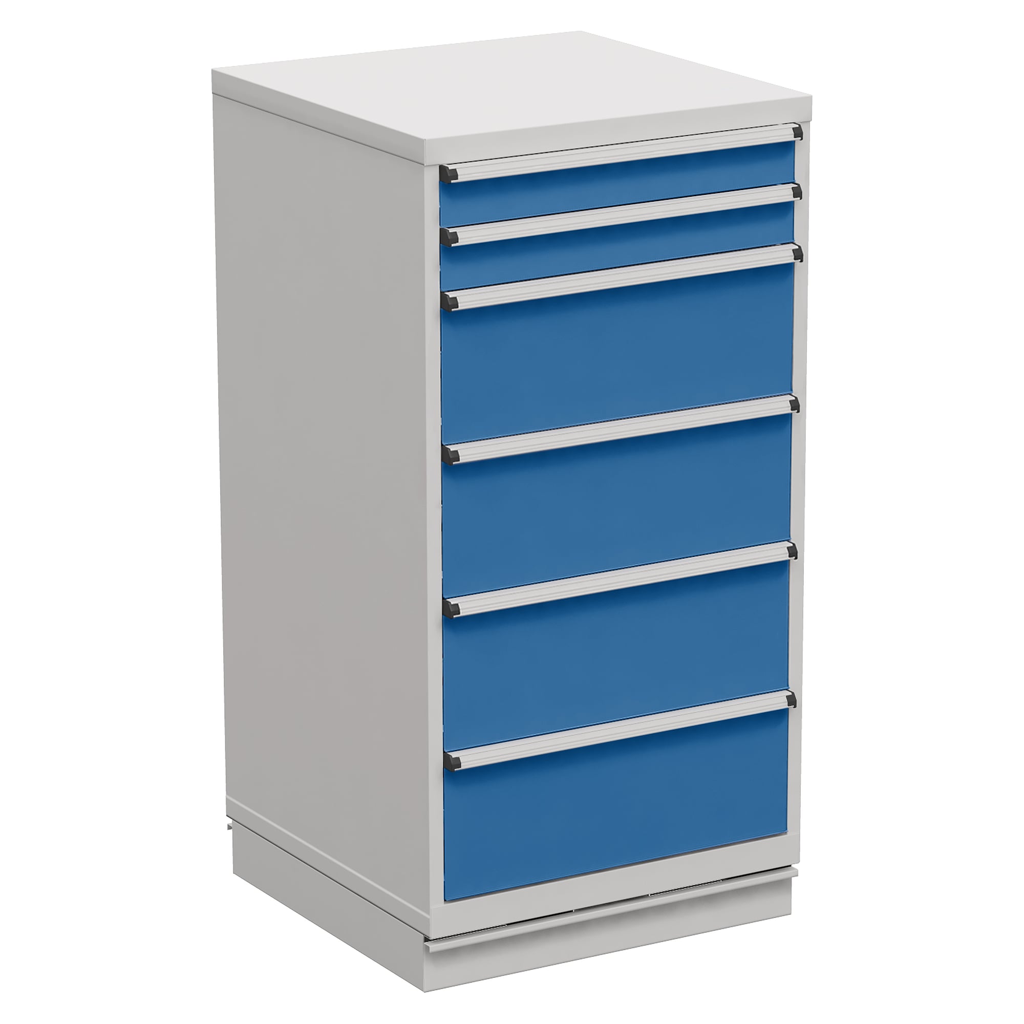 Drawer block 70/140-38 with 6 drawers, 100% extension, 715x715x1400 mm, blue - Treston 61607038H