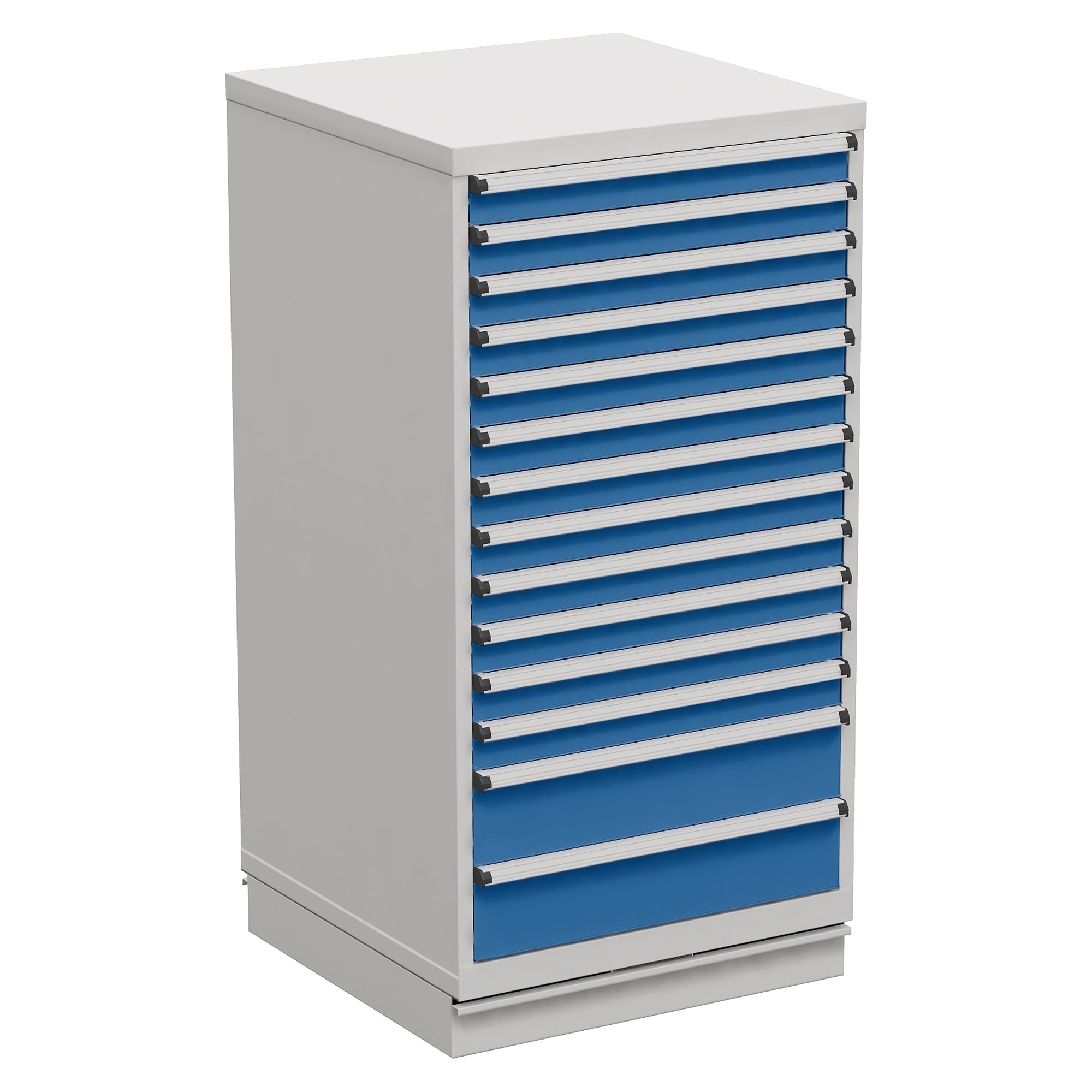Bloc à tiroirs 70/140-39, 715x715x1400 mm, 14 tiroirs, sortie totale, bleu - Treston 61607039H