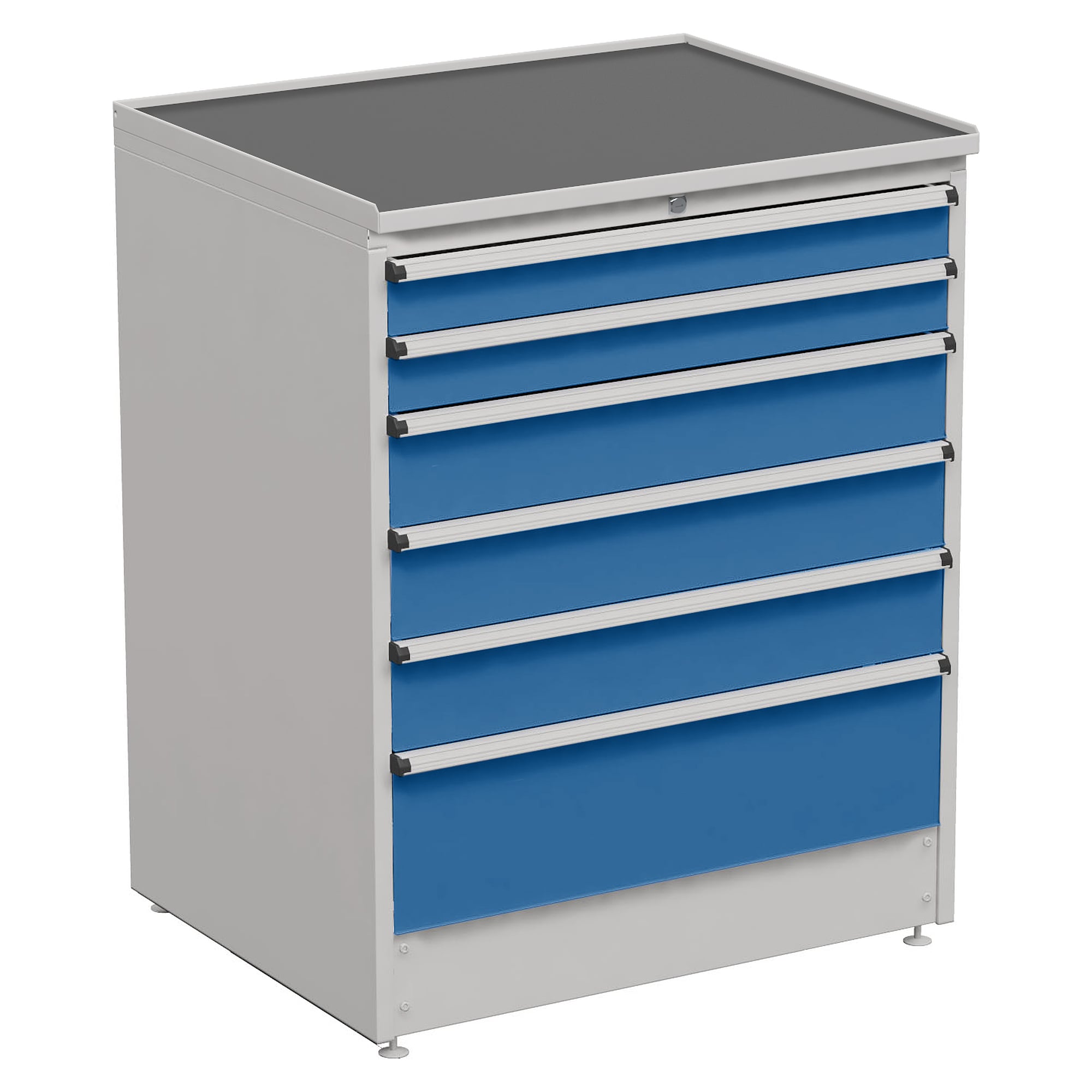 Drawer block 90/110-1, 910x715x1100 mm, 6 drawers, blue - Treston 61407001