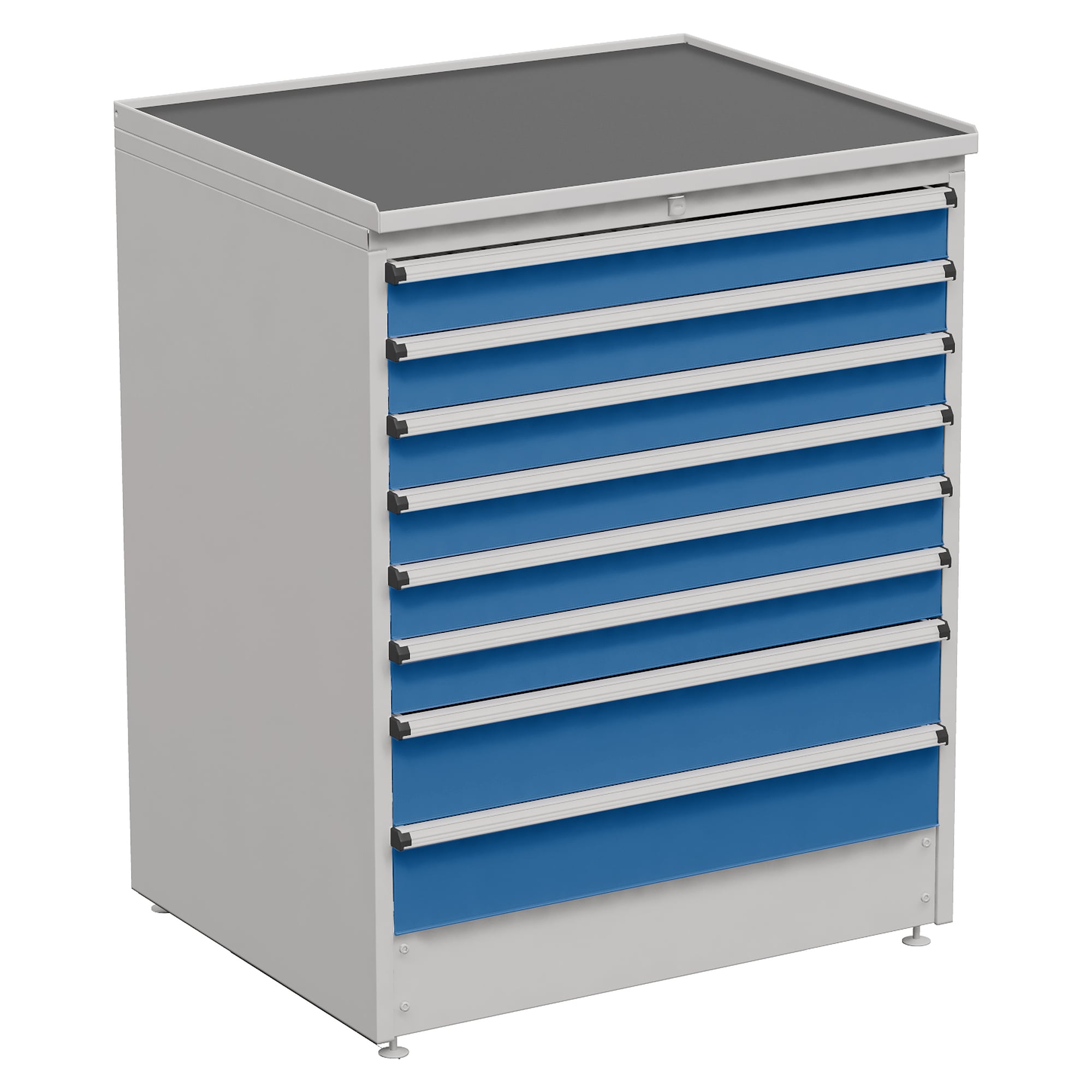 Drawer block 90/110-13, 910x715x1100 mm, 8 drawers, full extension, blue - Treston 61407013H