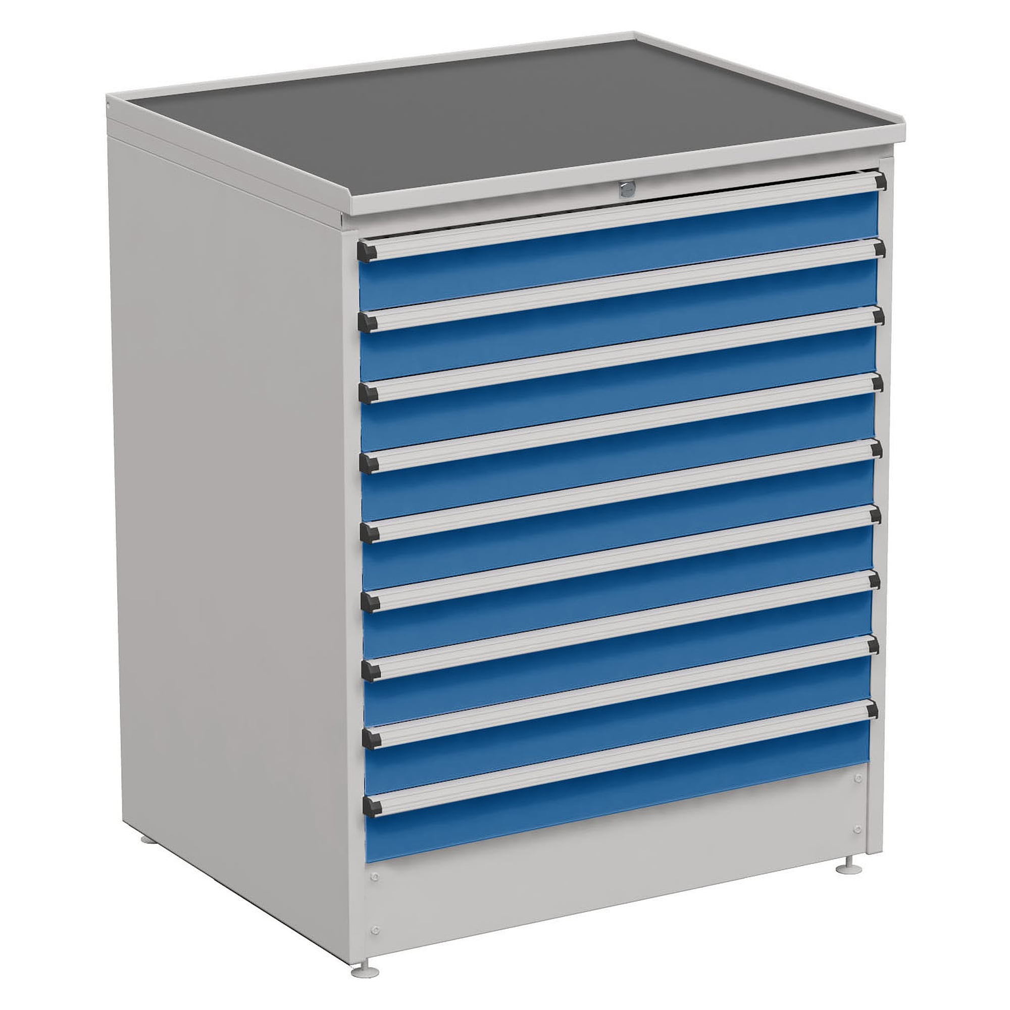 Bloc à tiroirs 90/110-3, 910x715x1100 mm, 9 tiroirs, extension totale, bleu - Treston 61407003H
