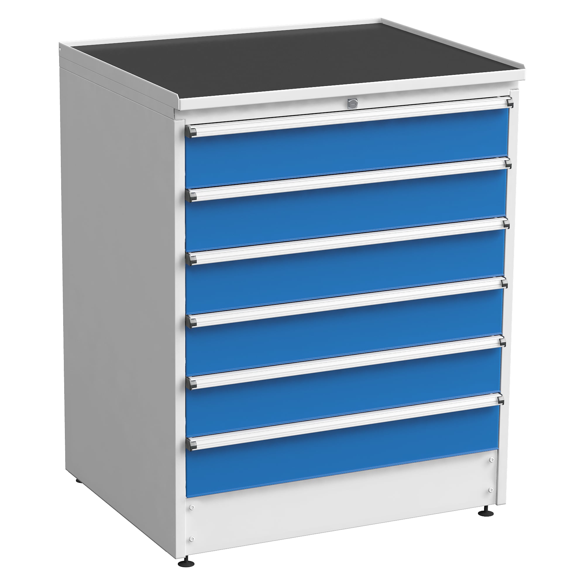 Schubladenblock 90/110-34, 910x715x1100 mm, 6 Schubladen, blau - Treston 61407034