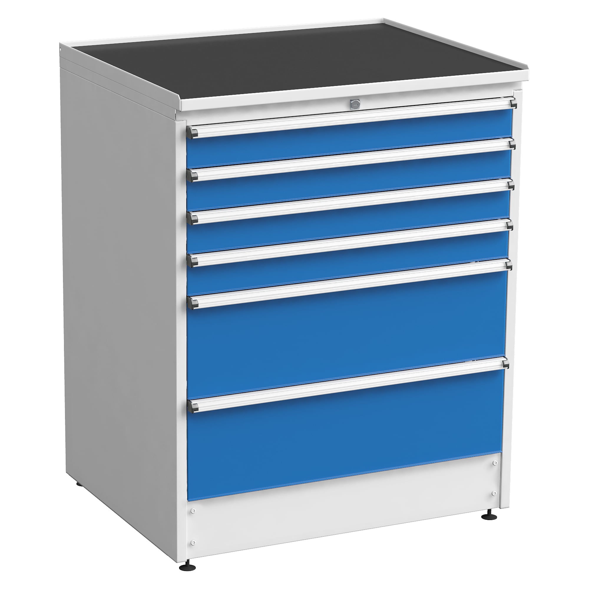 Bloc à tiroirs 90/110-45, 910x715x1100 mm, 6 tiroirs, bleu - Treston 61407045